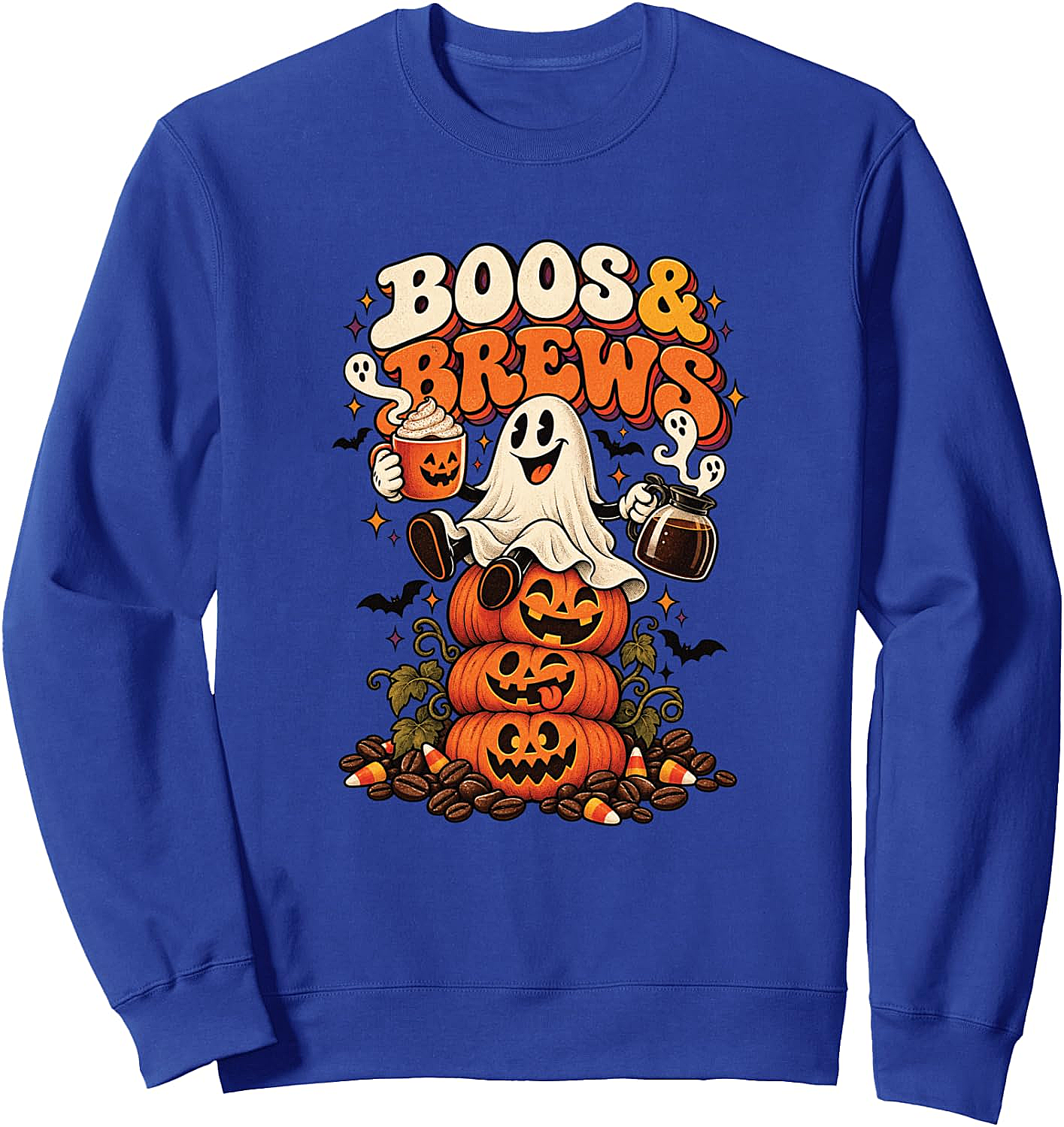Boos & Brews Halloween Barista Coffee Sweatshirt Cozy