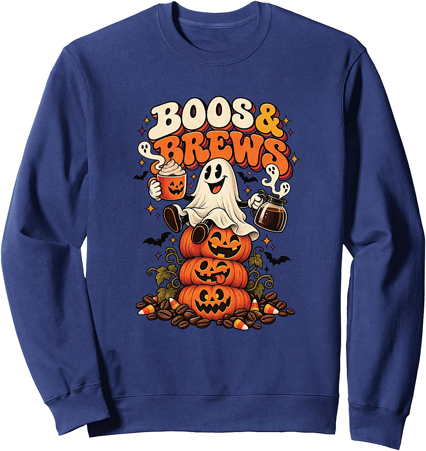 Boos & Brews Halloween Barista Coffee Sweatshirt Cozy