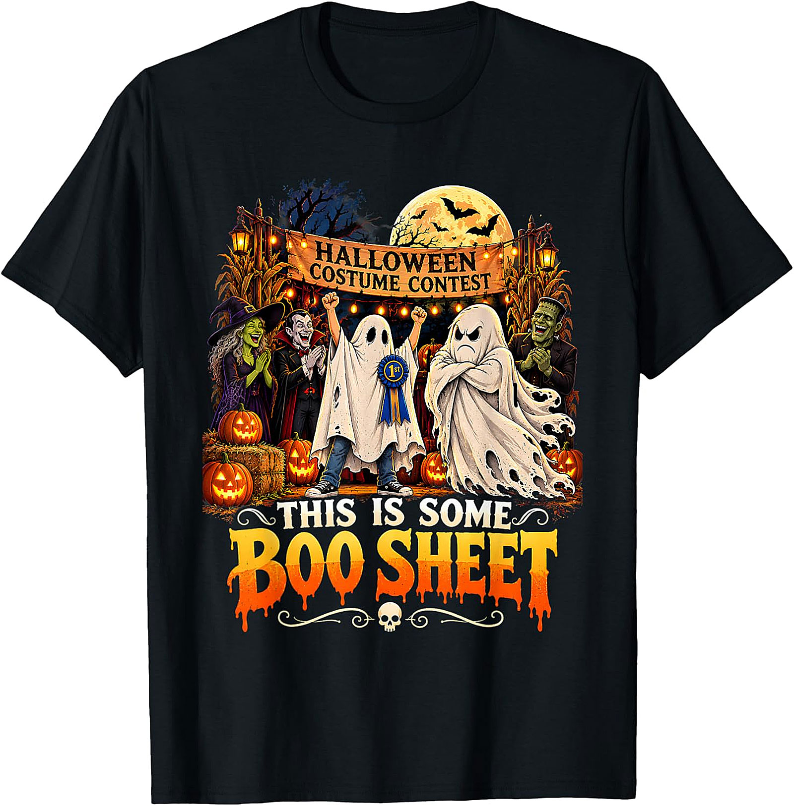 Boo Sheet Halloween T-Shirt | Costume Contest Funny Ghost Tee