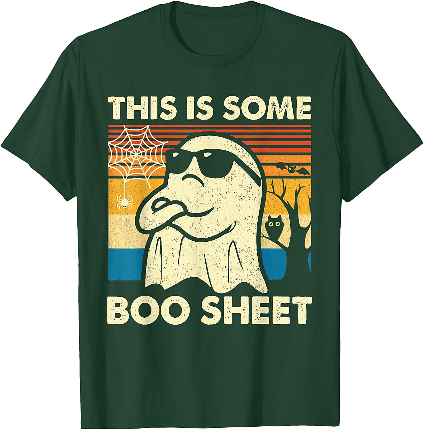 Boo Sheet Ghost Retro Funny Halloween T-Shirt Unisex Tee