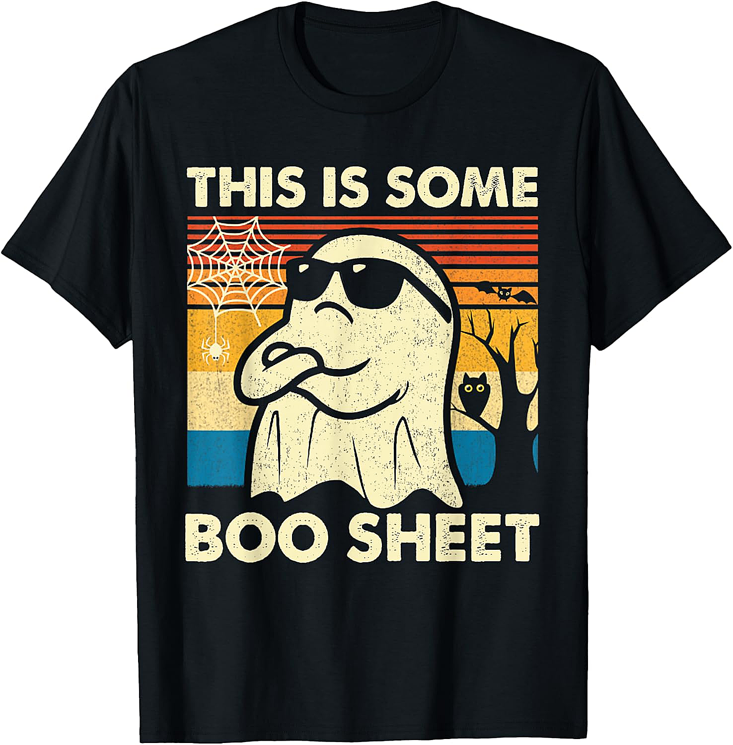Boo Sheet Ghost Retro Funny Halloween T-Shirt Unisex Tee