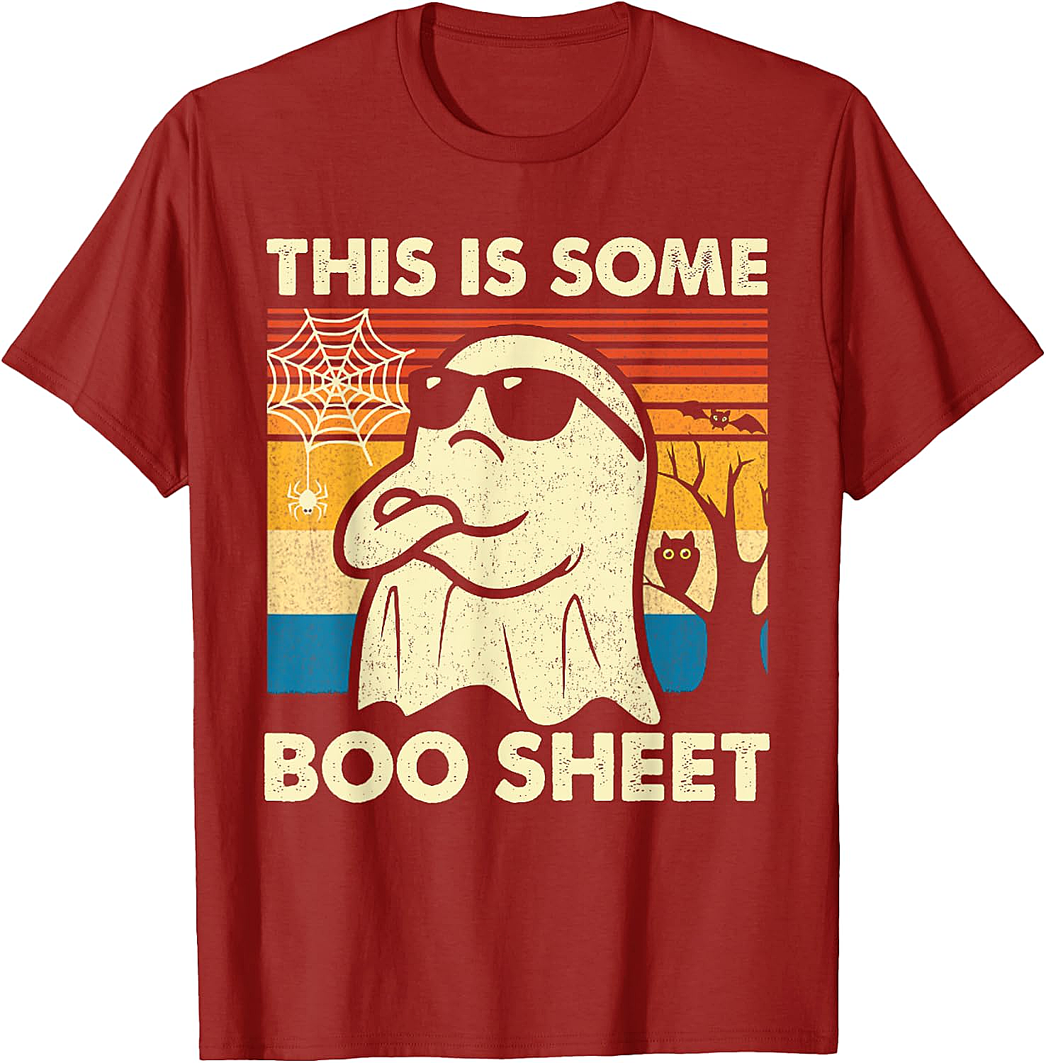 Boo Sheet Ghost Retro Funny Halloween T-Shirt Unisex Tee