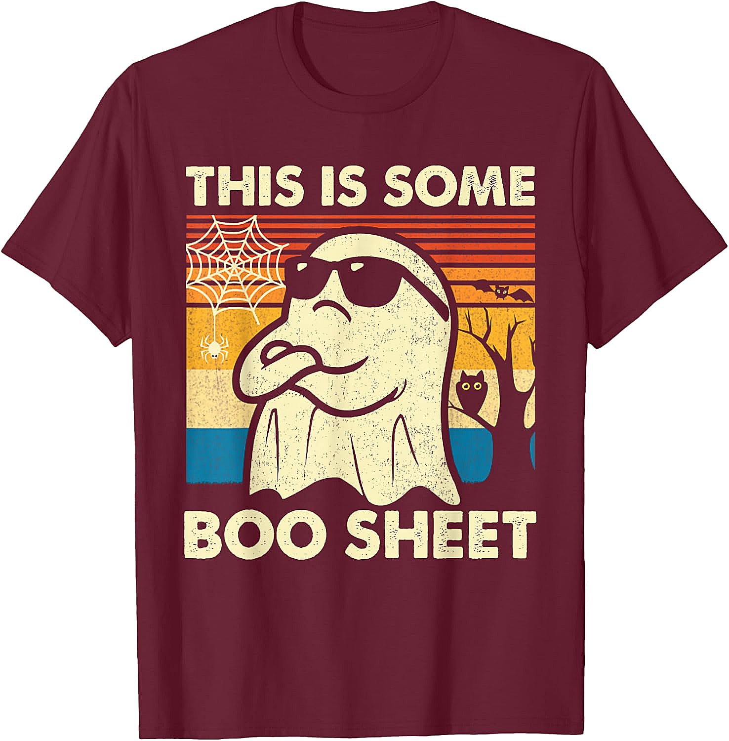 Boo Sheet Ghost Retro Funny Halloween T-Shirt Unisex Tee