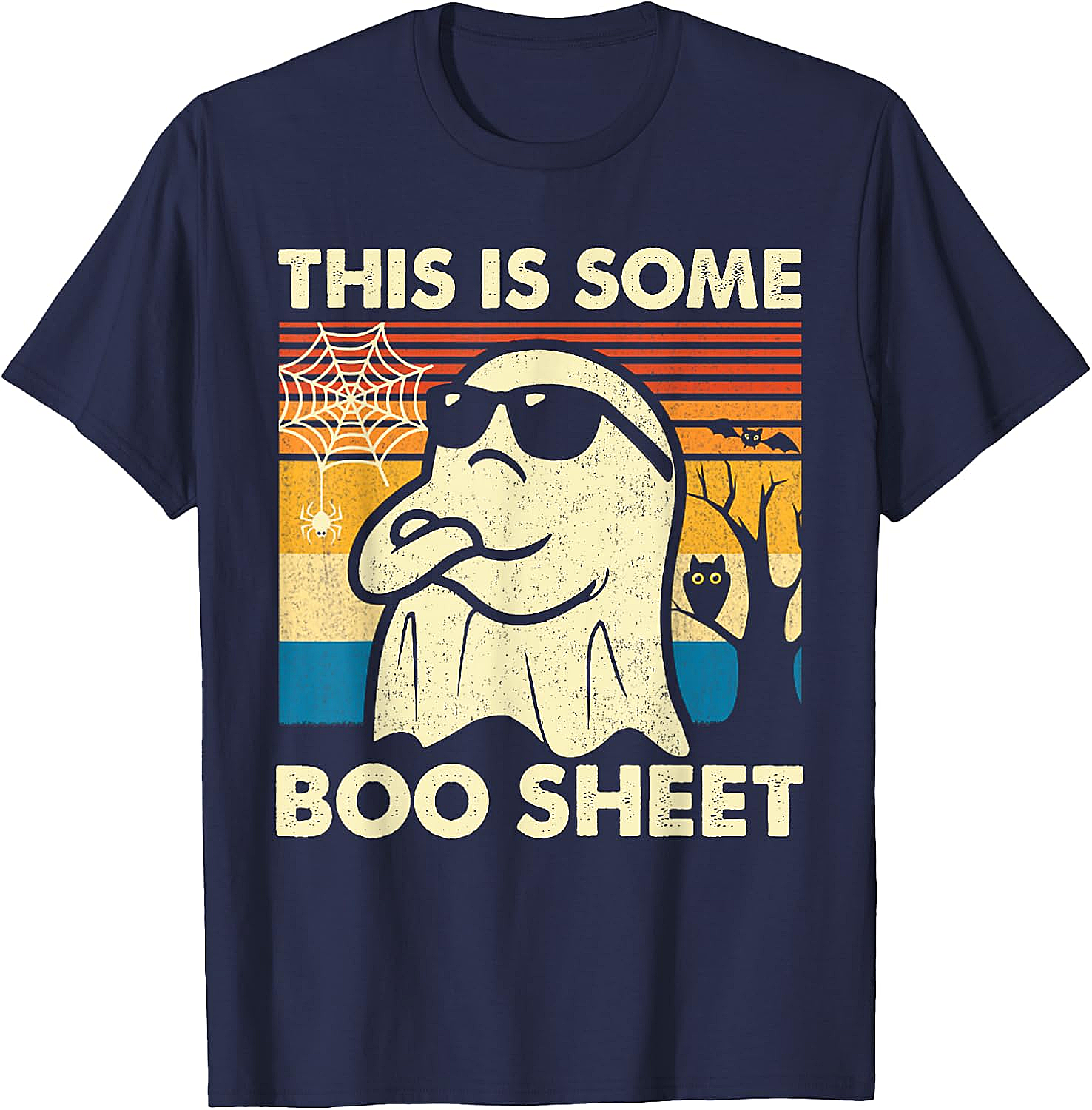 Boo Sheet Ghost Retro Funny Halloween T-Shirt Unisex Tee