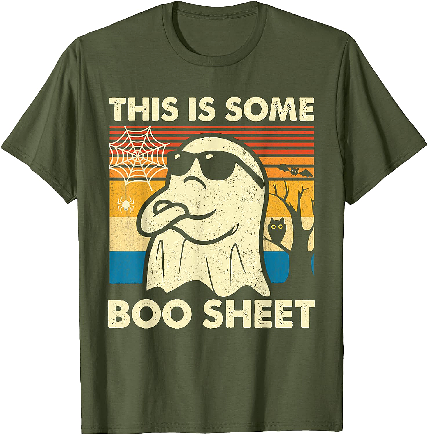 Boo Sheet Ghost Retro Funny Halloween T-Shirt Unisex Tee