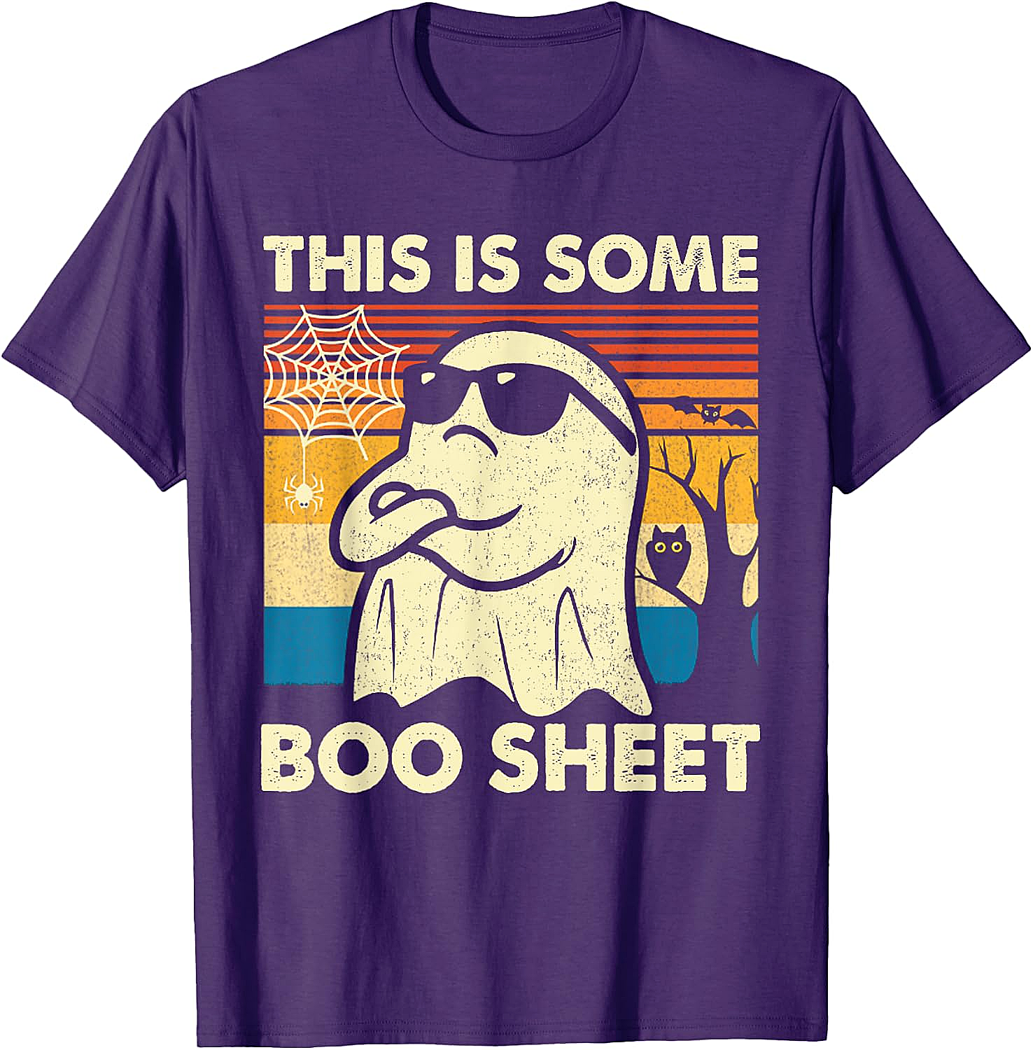 Boo Sheet Ghost Retro Funny Halloween T-Shirt Unisex Tee