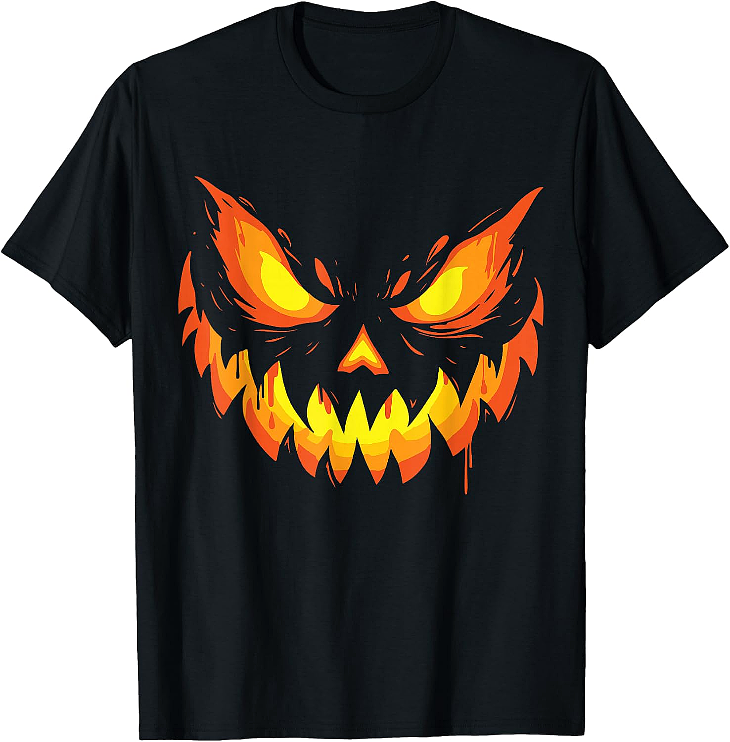 Scary Jack O' Lantern Halloween T-Shirt Men's & Boys' Tee