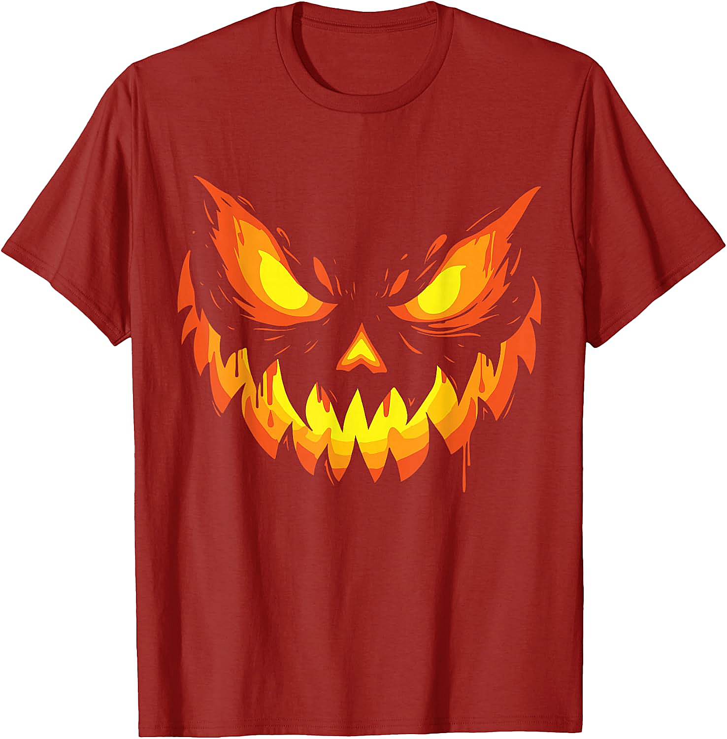  Scary Jack O' Lantern Halloween T-Shirt Men's & Boys' Tee