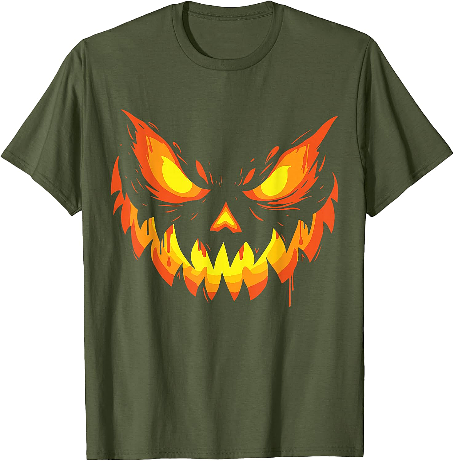 Scary Jack O' Lantern Halloween T-Shirt Men's & Boys' Tee