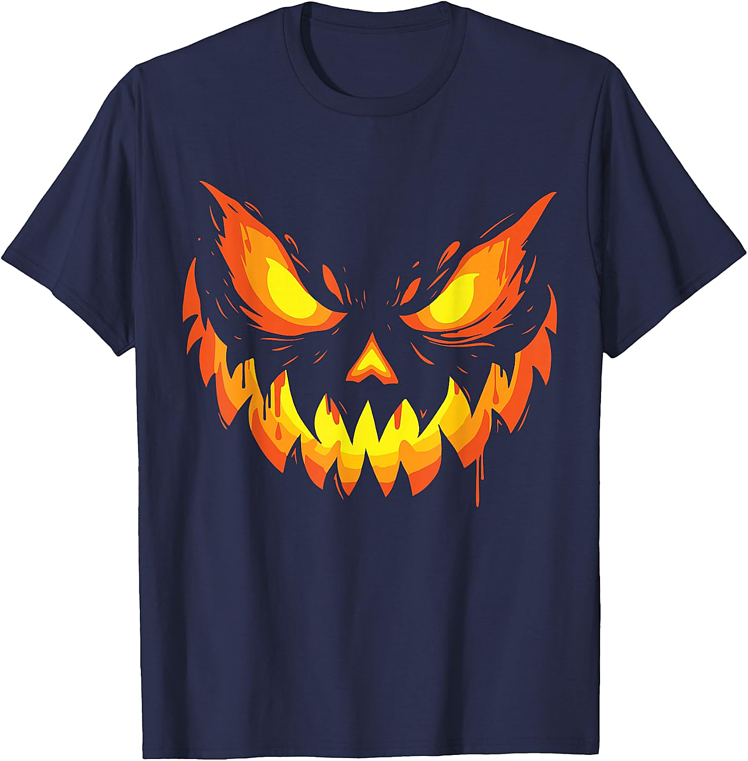  Scary Jack O' Lantern Halloween T-Shirt Men's & Boys' Tee