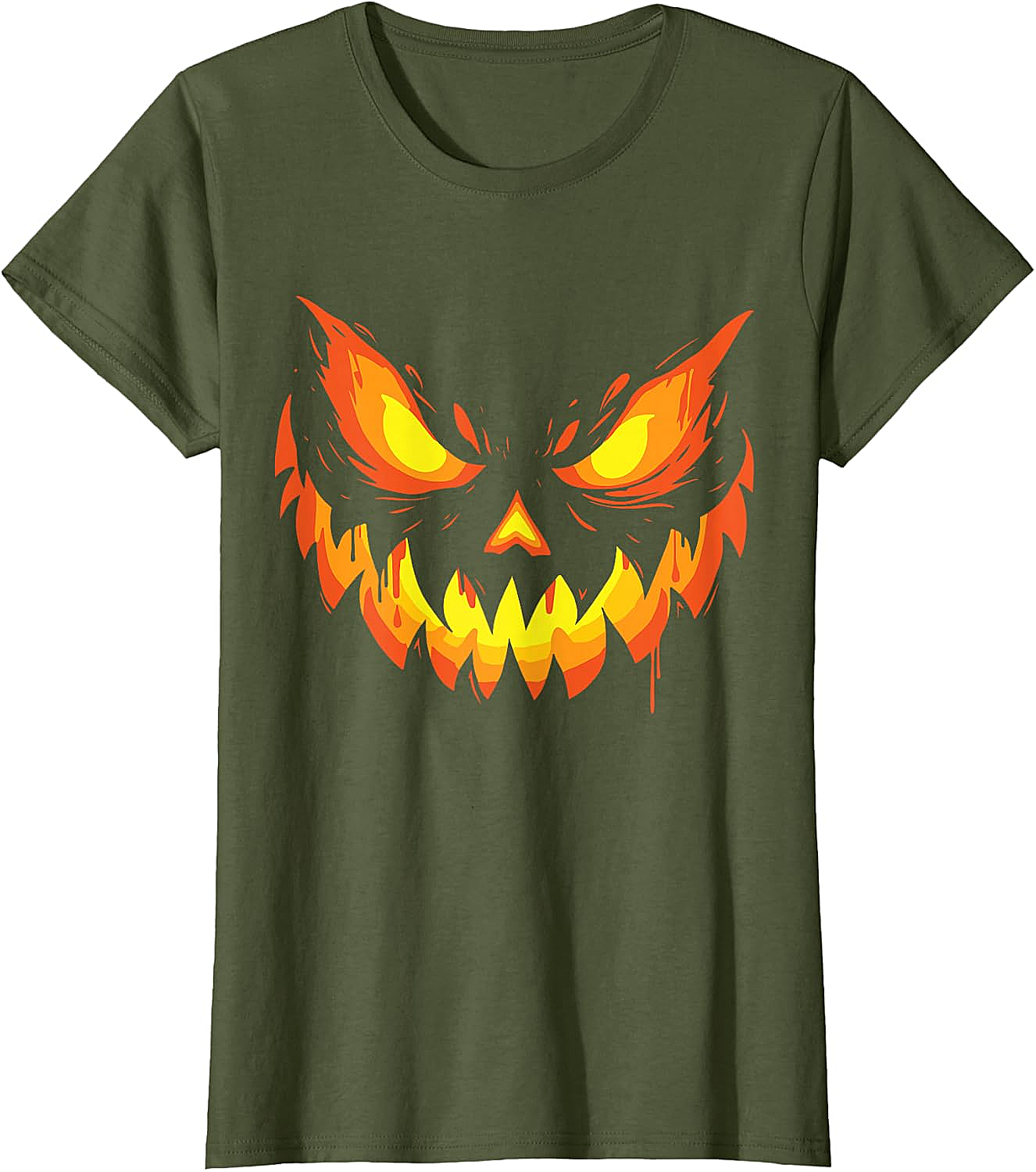  Scary Jack O' Lantern Halloween T-Shirt Men's & Boys' Tee