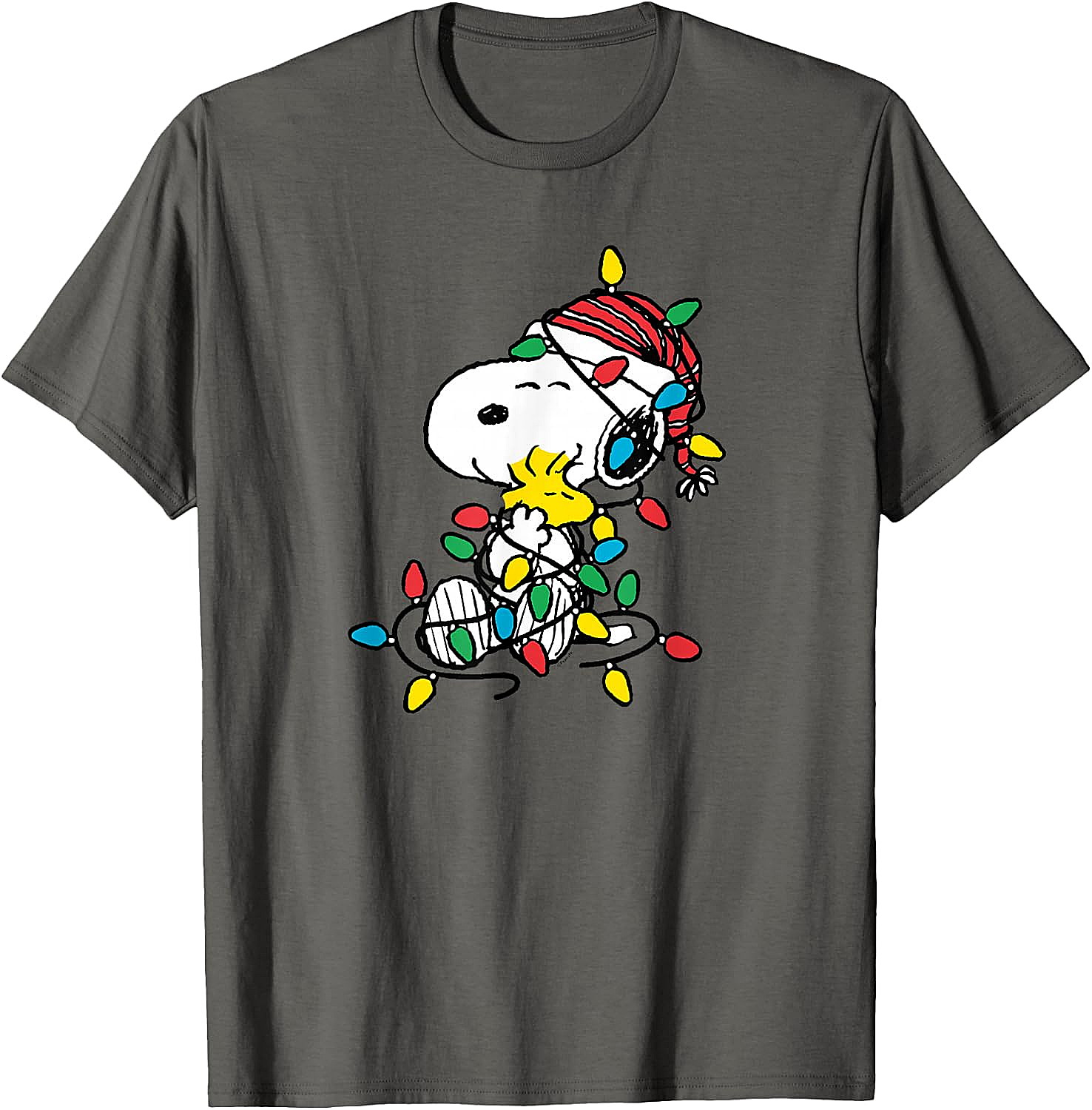  Snoopy Woodstock Christmas Lights T-Shirt Funny Holiday Tee