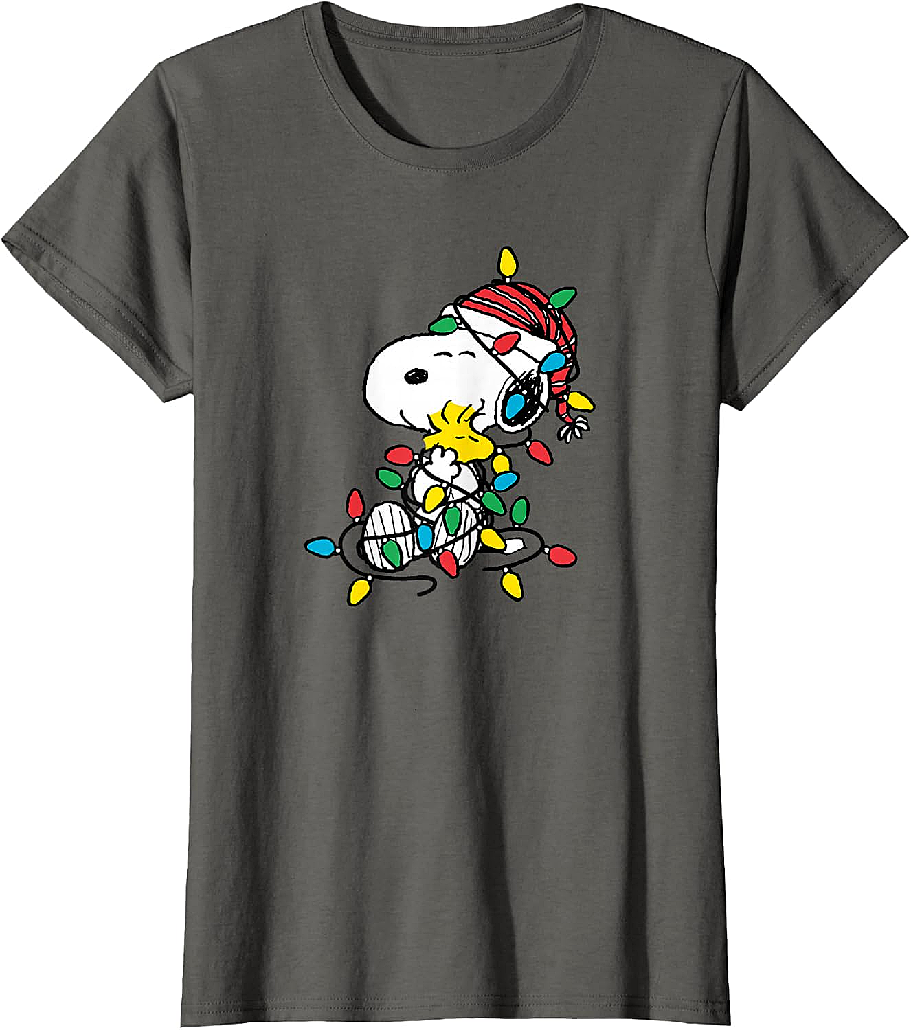  Snoopy Woodstock Christmas Lights T-Shirt Funny Holiday Tee
