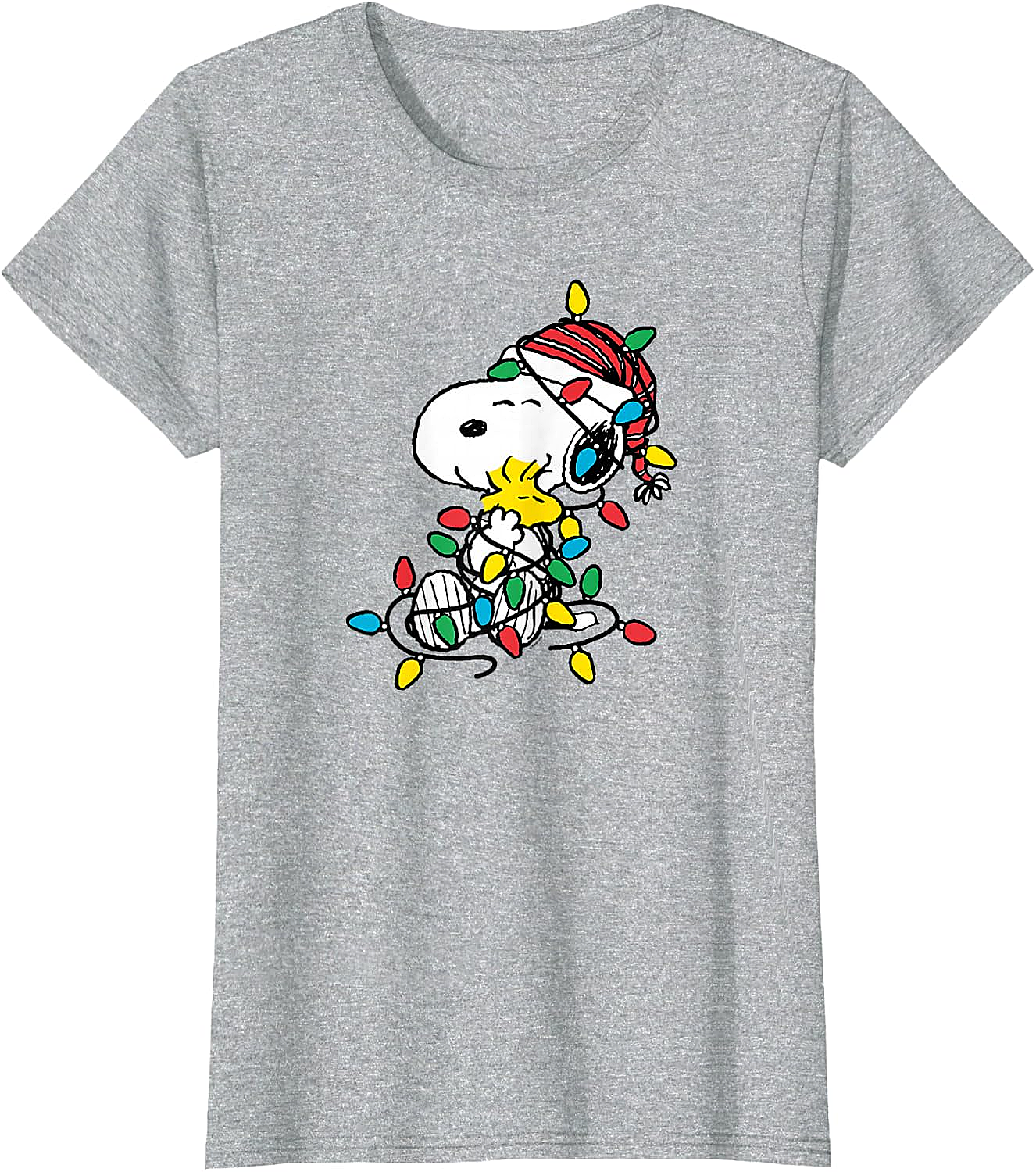  Snoopy Woodstock Christmas Lights T-Shirt Funny Holiday Tee