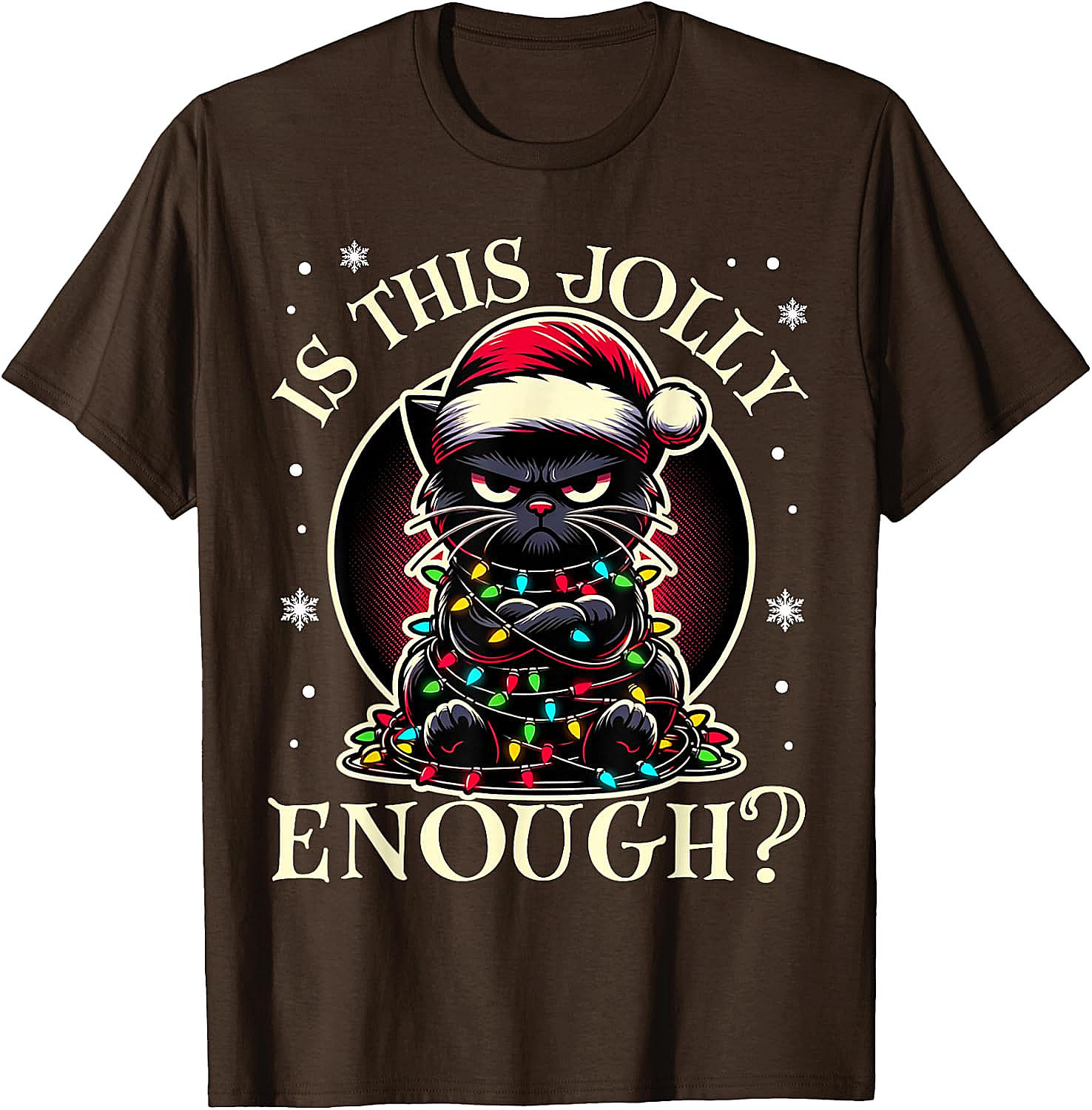  Is This Jolly Enough Cat Christmas T-Shirt Funny Tee