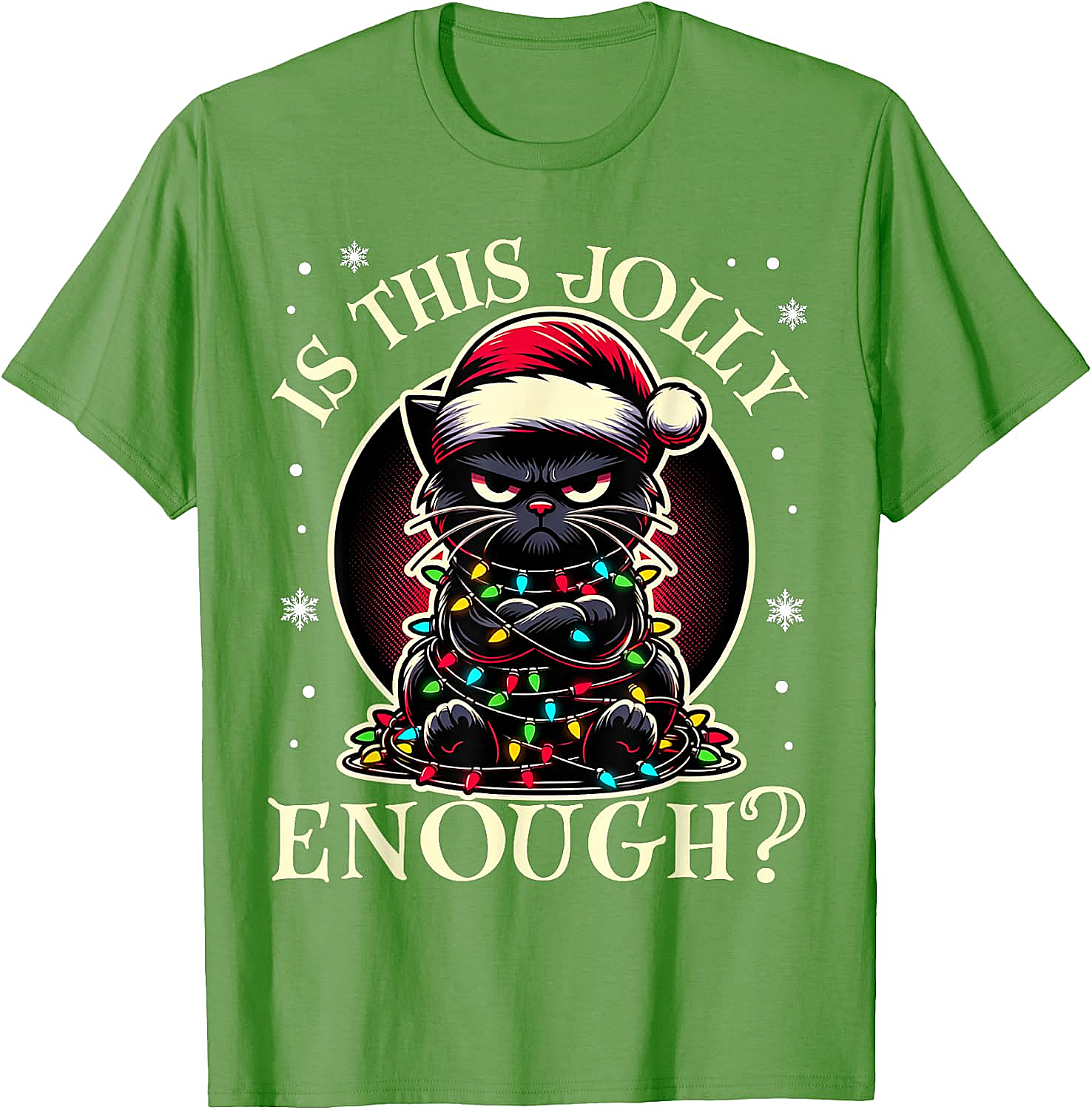  Is This Jolly Enough Cat Christmas T-Shirt Funny Tee