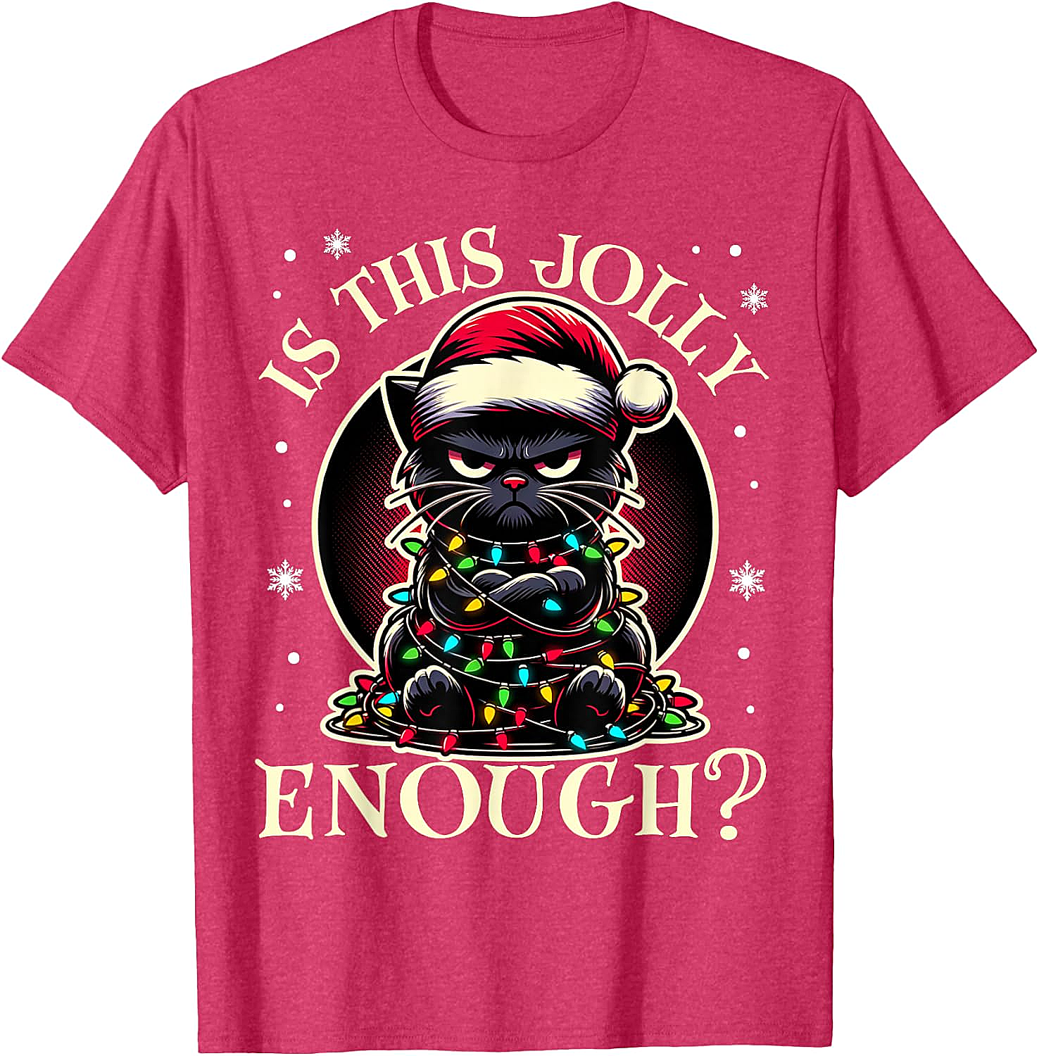  Is This Jolly Enough Cat Christmas T-Shirt Funny Tee