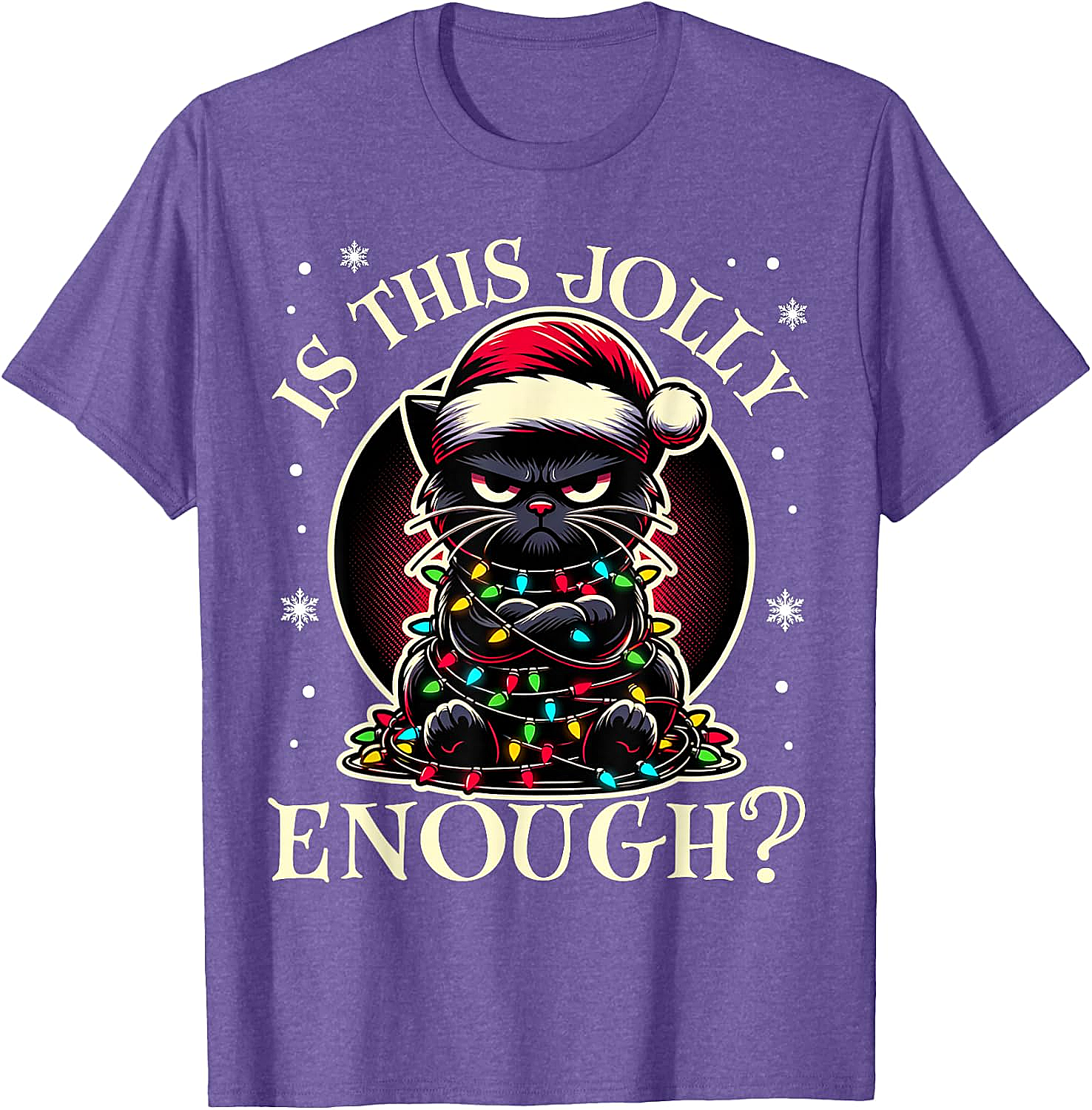  Is This Jolly Enough Cat Christmas T-Shirt Funny Tee