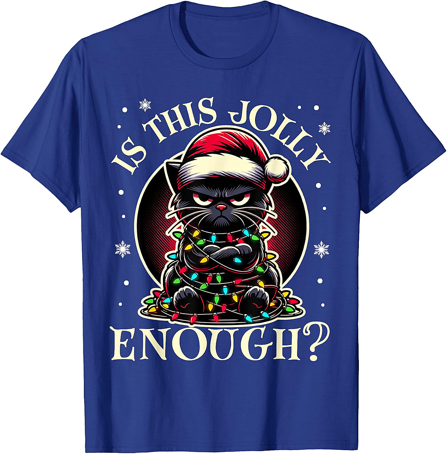  Is This Jolly Enough Cat Christmas T-Shirt Funny Tee