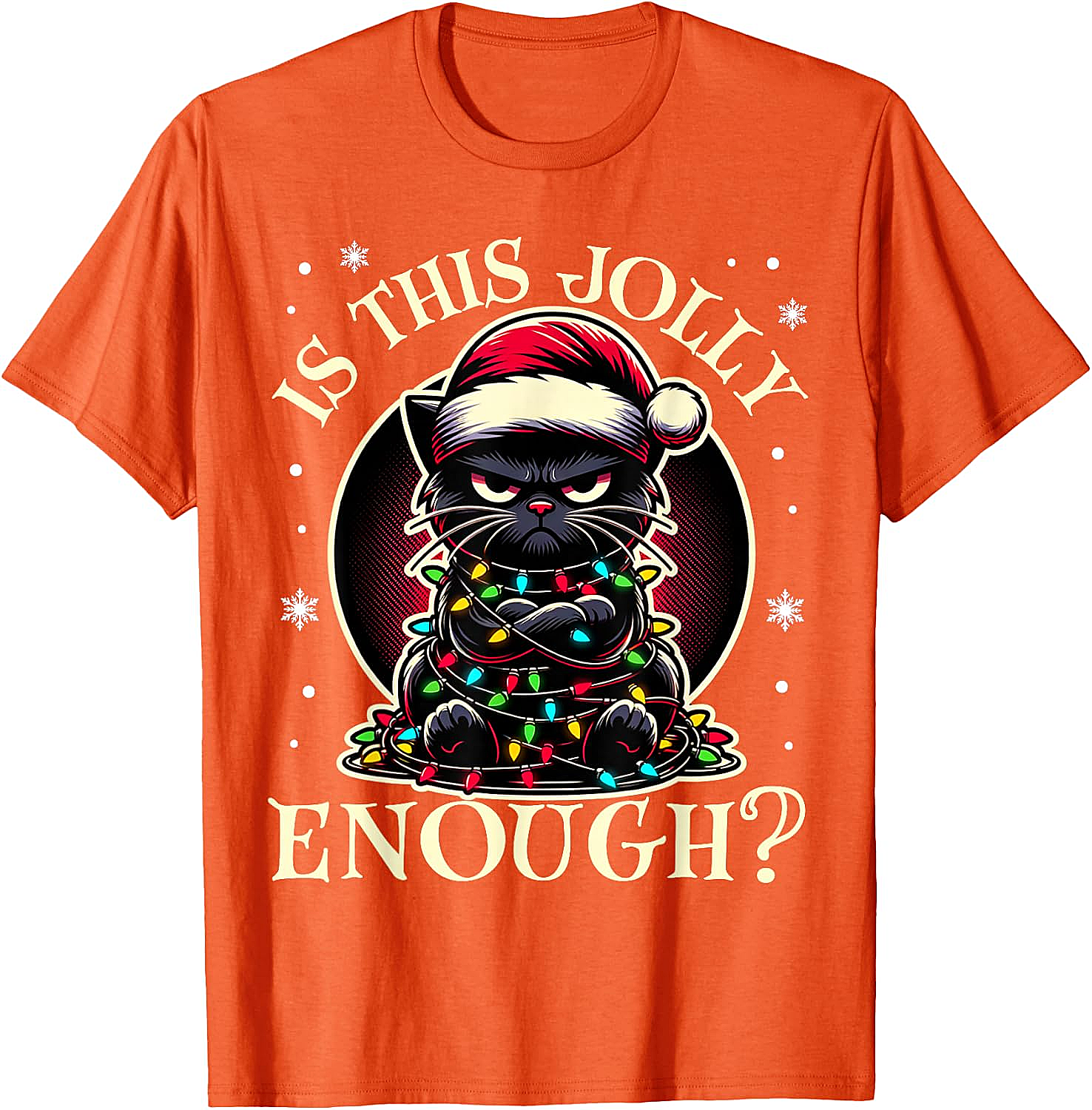  Is This Jolly Enough Cat Christmas T-Shirt Funny Tee