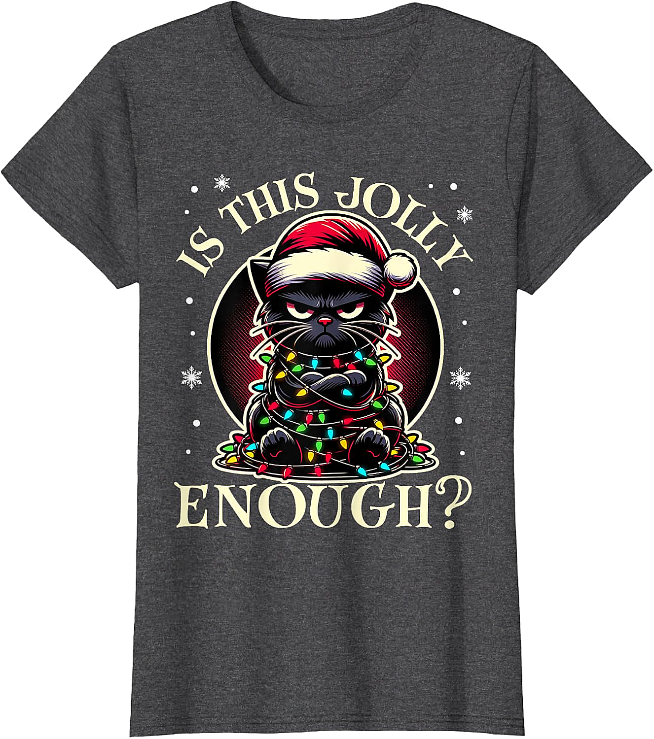  Is This Jolly Enough Cat Christmas T-Shirt Funny Tee