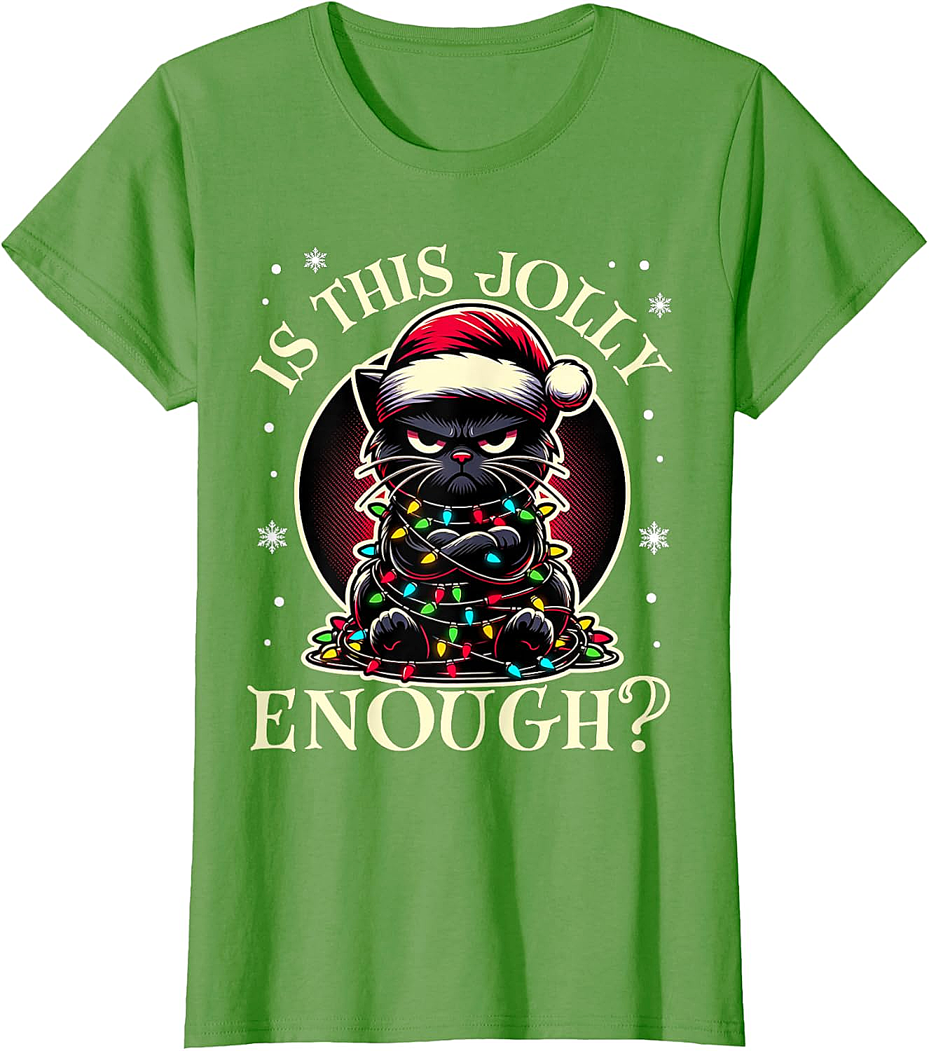  Is This Jolly Enough Cat Christmas T-Shirt Funny Tee