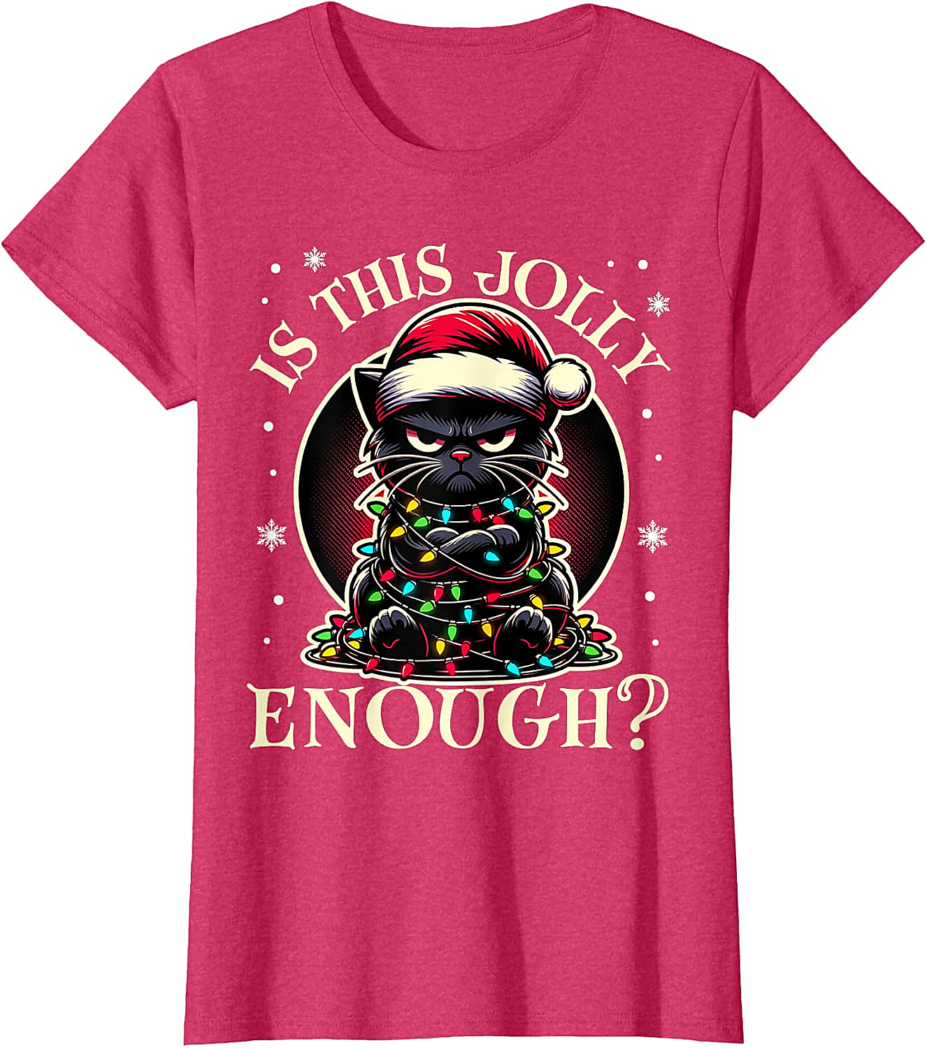 Is This Jolly Enough Cat Christmas T-Shirt Funny Tee