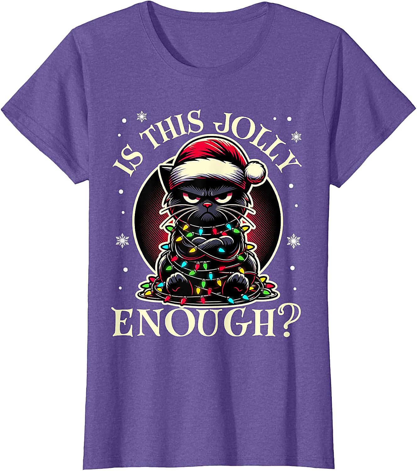  Is This Jolly Enough Cat Christmas T-Shirt Funny Tee