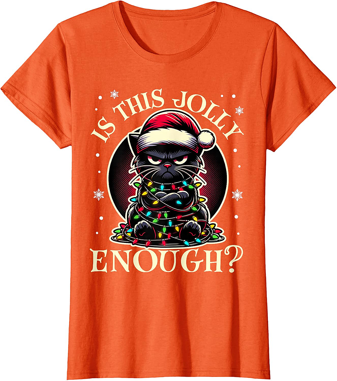  Is This Jolly Enough Cat Christmas T-Shirt Funny Tee