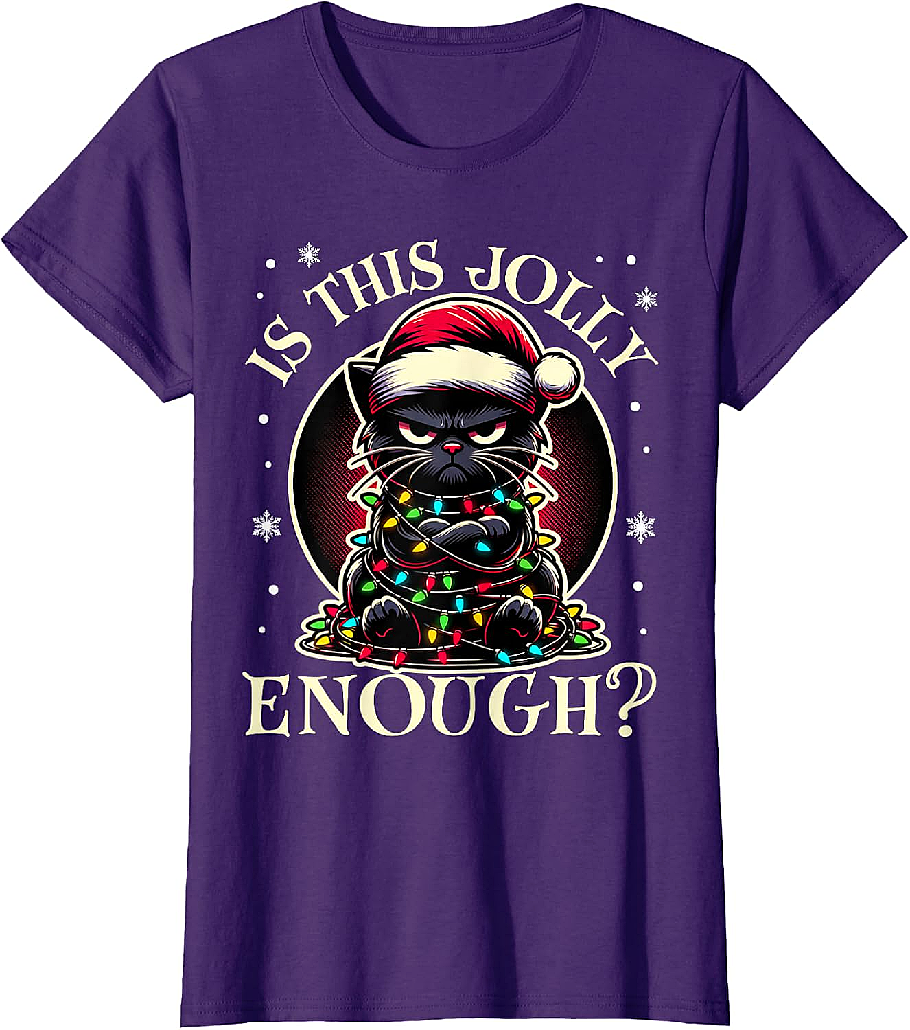  Is This Jolly Enough Cat Christmas T-Shirt Funny Tee