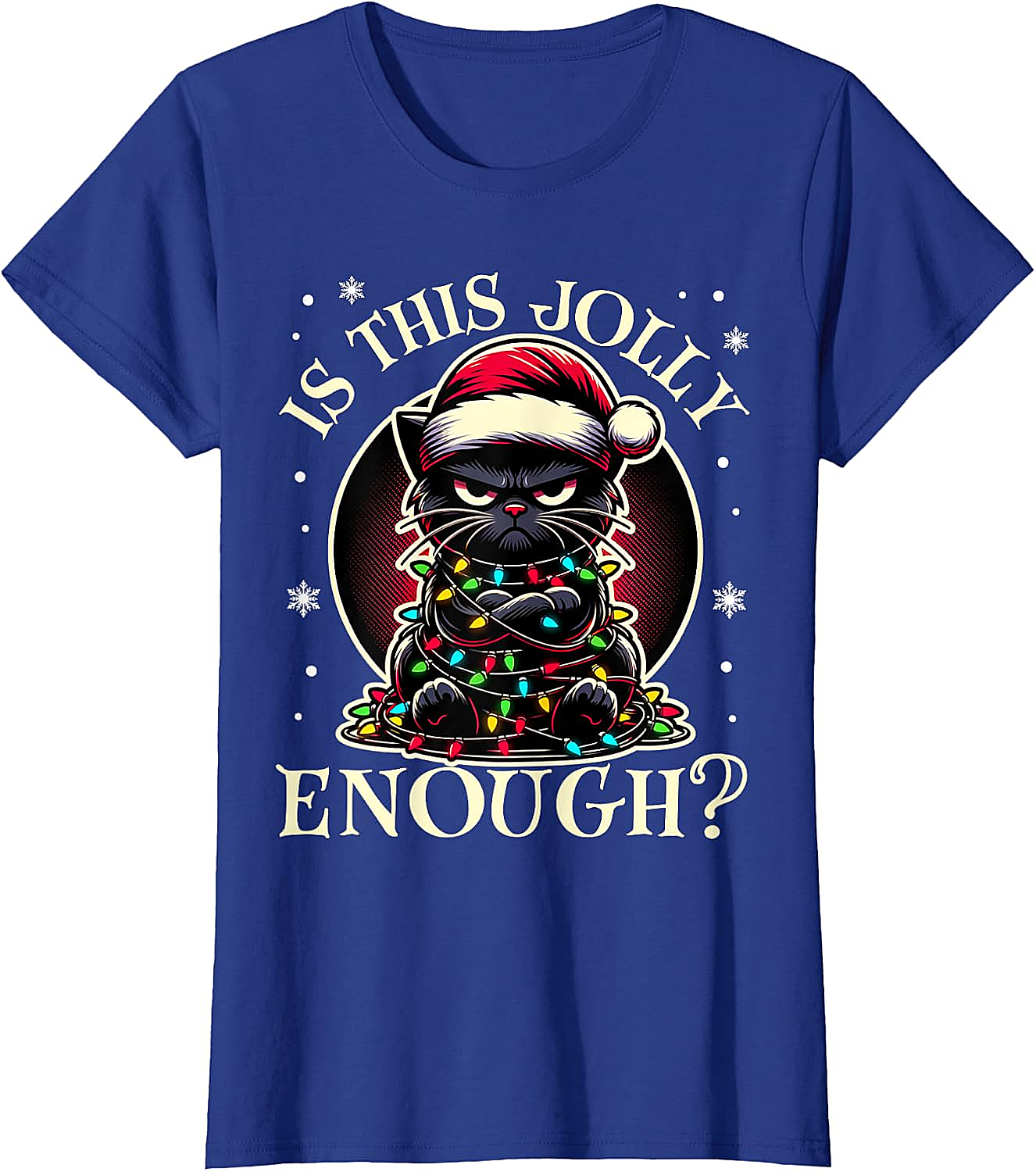  Is This Jolly Enough Cat Christmas T-Shirt Funny Tee