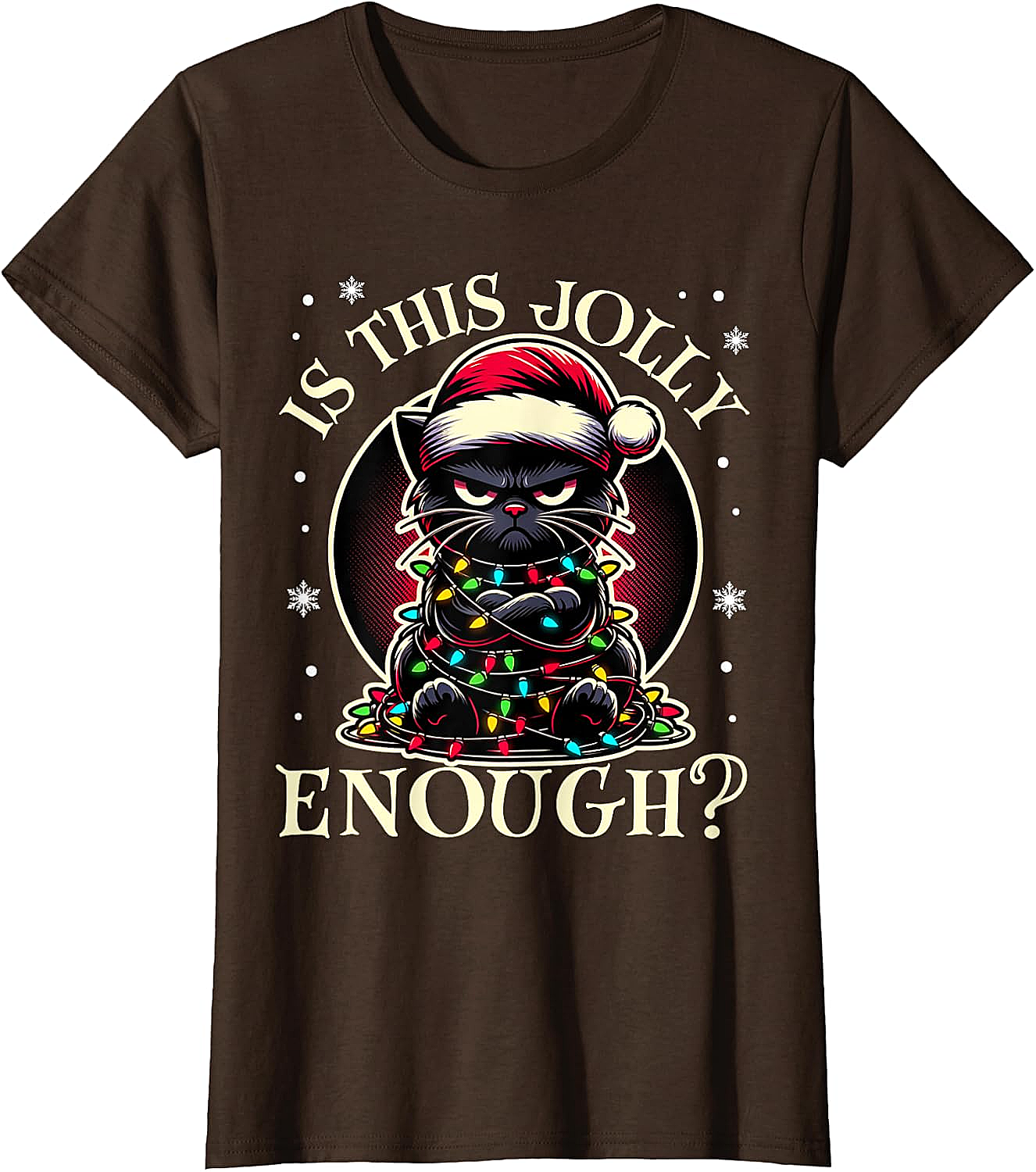  Is This Jolly Enough Cat Christmas T-Shirt Funny Tee