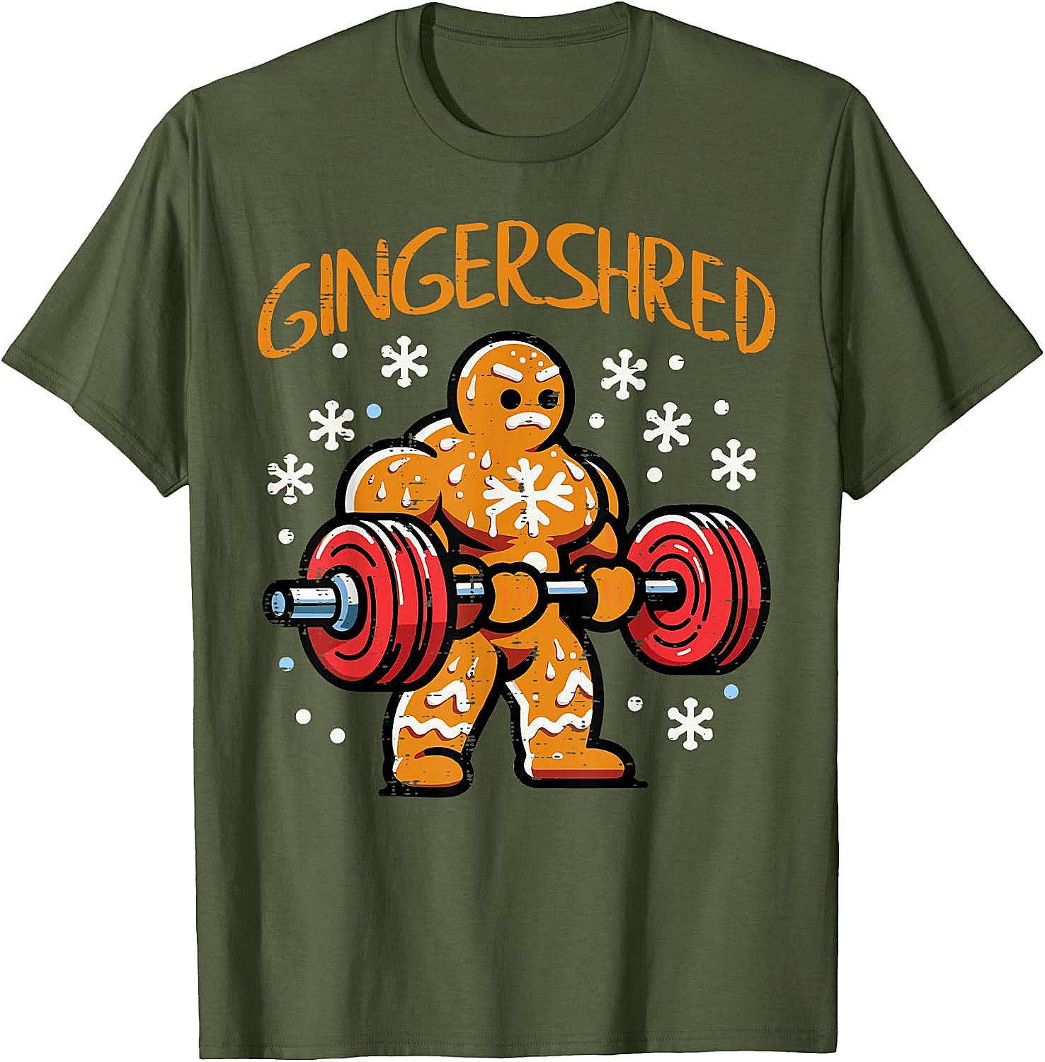  Gingershred Christmas Gym T-Shirt Funny Xmas Workout Tee