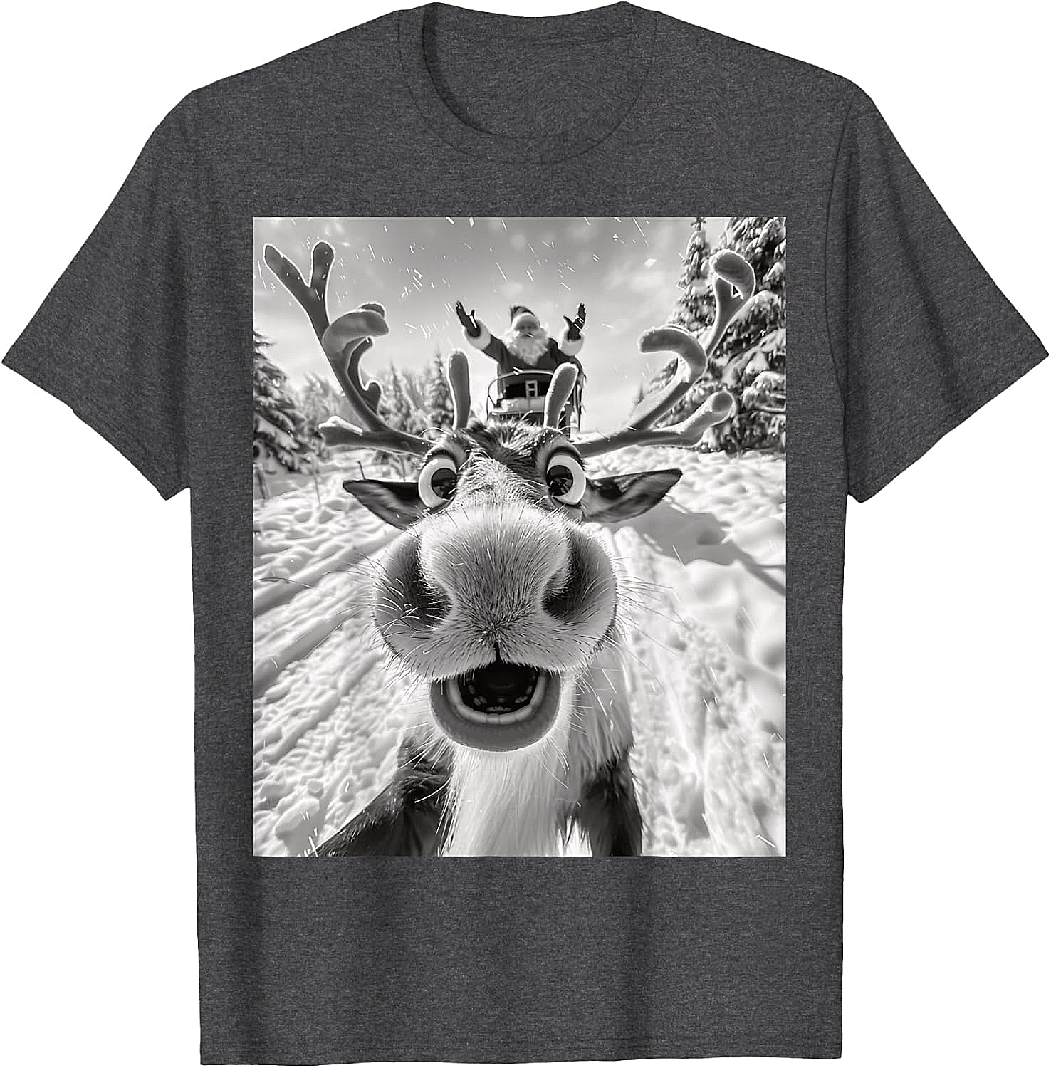 Funny Reindeer Selfie Christmas T-Shirt Holiday Tee