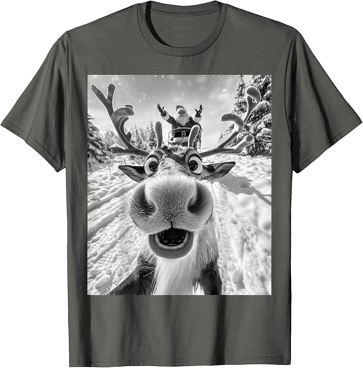Funny Reindeer Selfie Christmas T-Shirt Holiday Tee