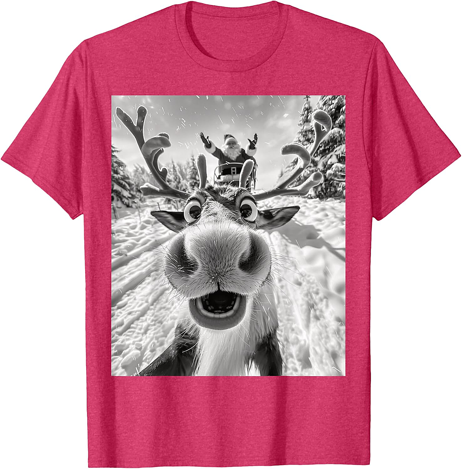 Funny Reindeer Selfie Christmas T-Shirt Holiday Tee