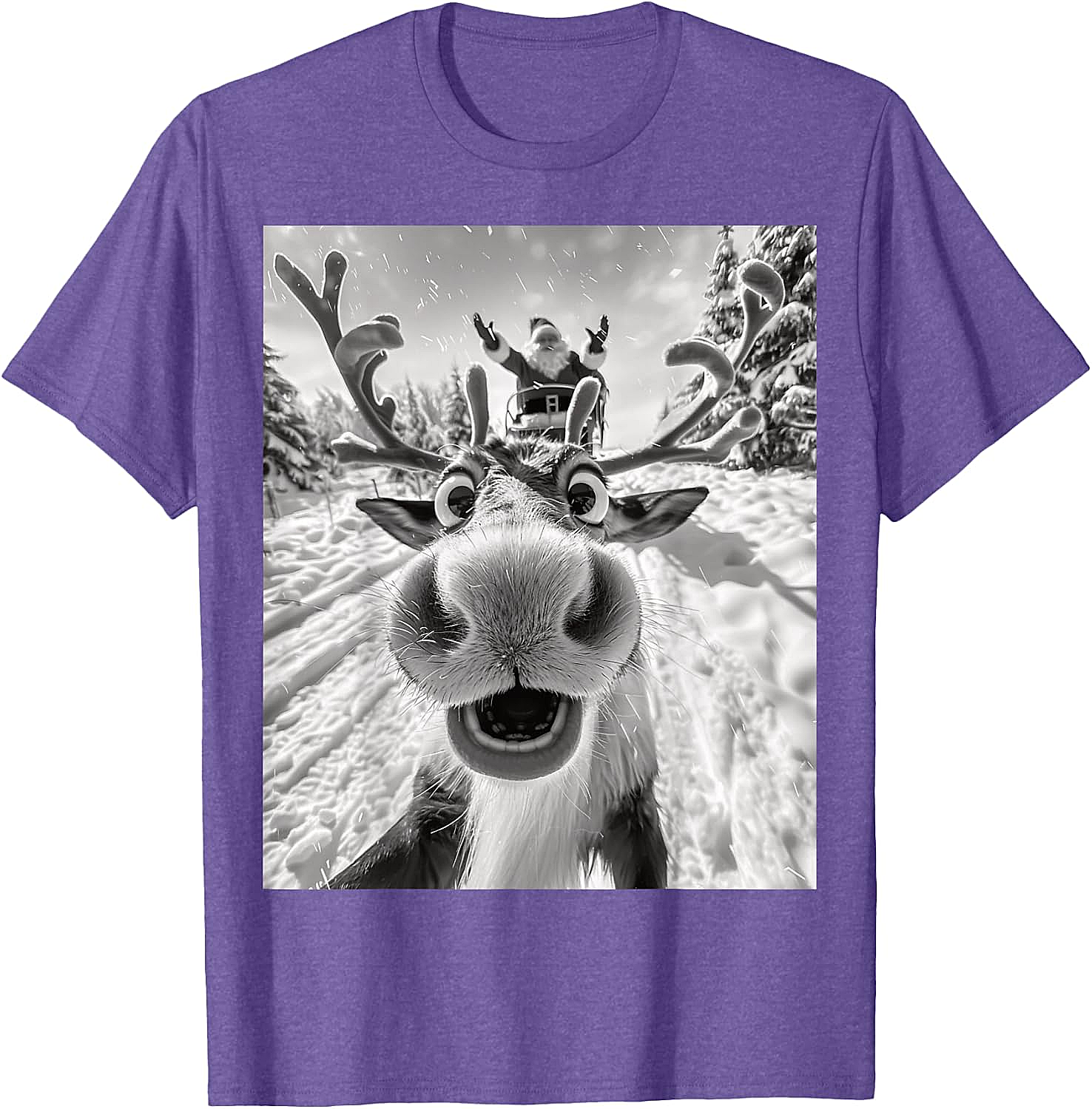 Funny Reindeer Selfie Christmas T-Shirt Holiday Tee