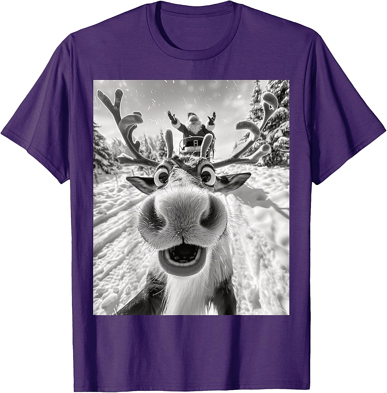 Funny Reindeer Selfie Christmas T-Shirt Holiday Tee