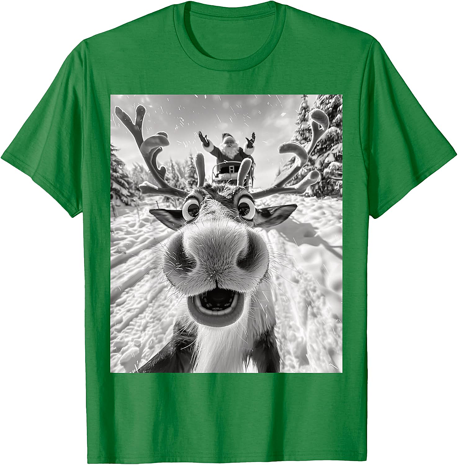 Funny Reindeer Selfie Christmas T-Shirt Holiday Tee