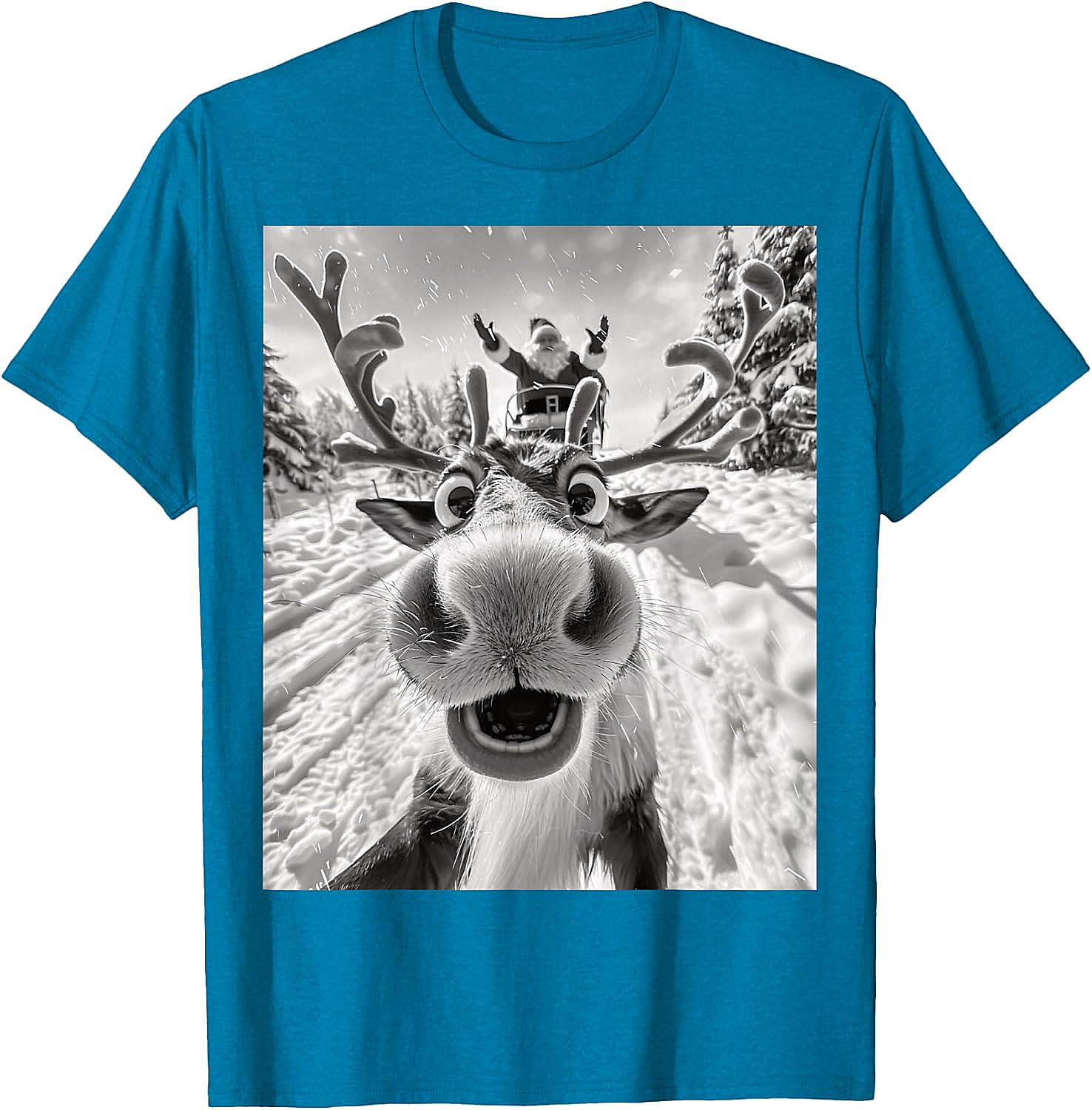 Funny Reindeer Selfie Christmas T-Shirt Holiday Tee