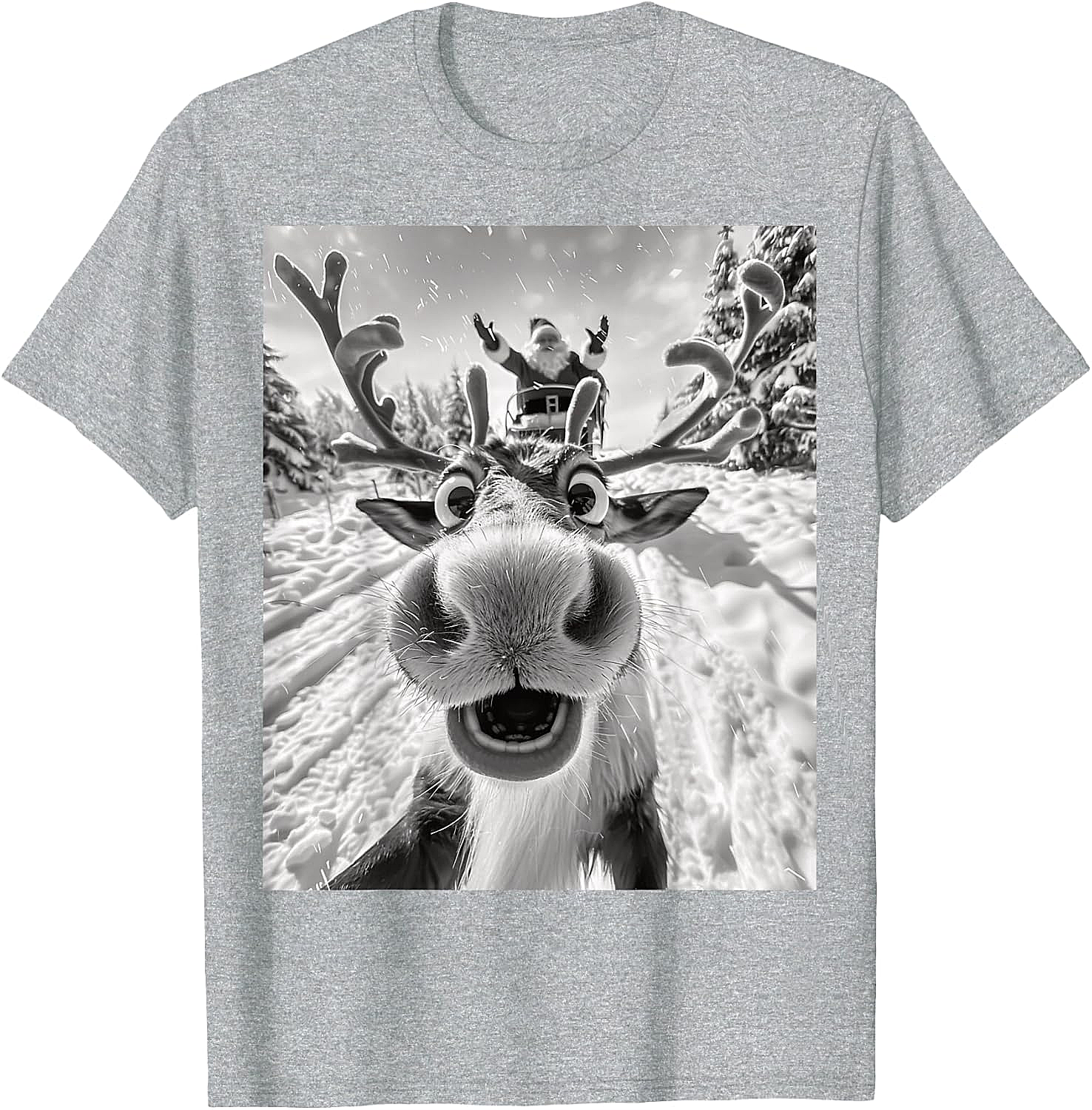 Funny Reindeer Selfie Christmas T-Shirt Holiday Tee