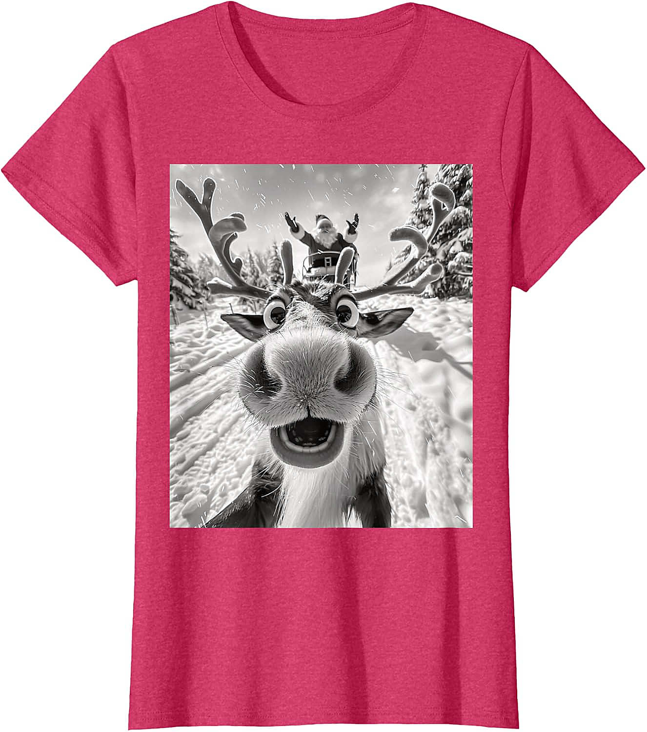 Funny Reindeer Selfie Christmas T-Shirt Holiday Tee