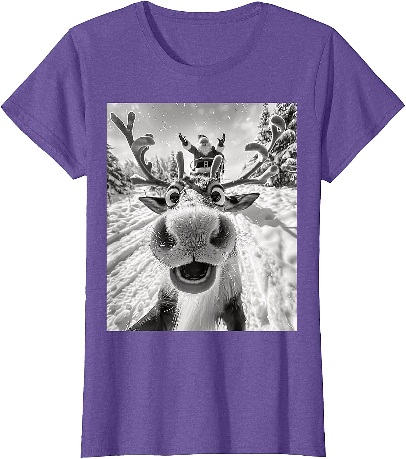 Funny Reindeer Selfie Christmas T-Shirt Holiday Tee