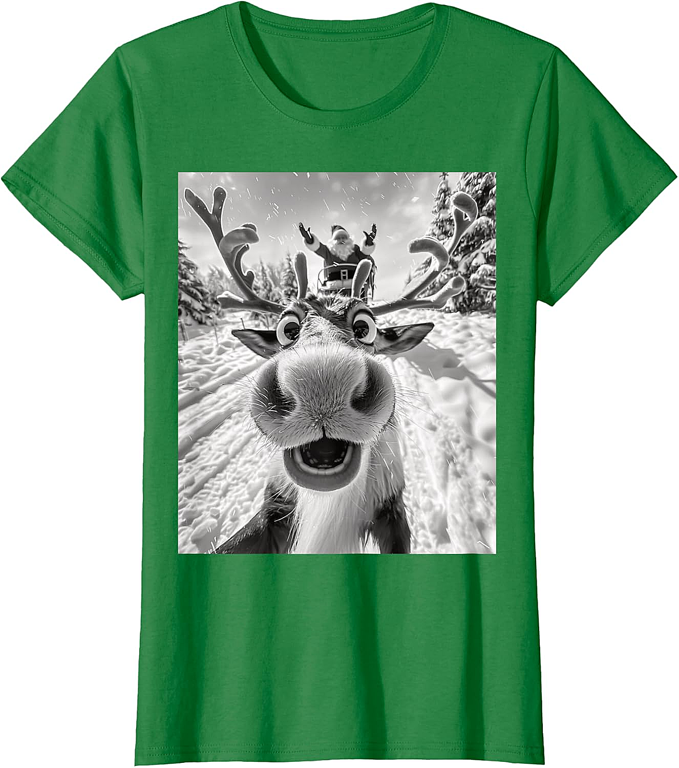 Funny Reindeer Selfie Christmas T-Shirt Holiday Tee