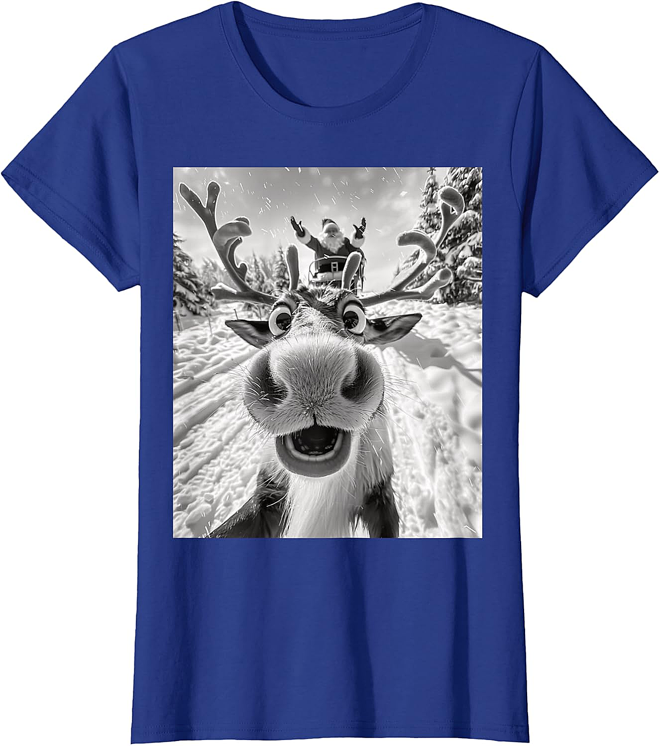 Funny Reindeer Selfie Christmas T-Shirt Holiday Tee