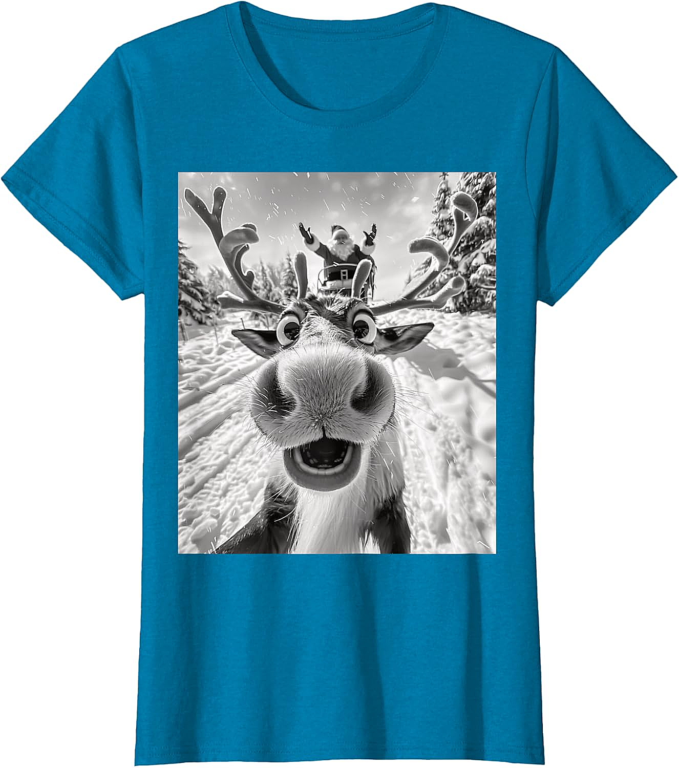 Funny Reindeer Selfie Christmas T-Shirt Holiday Tee