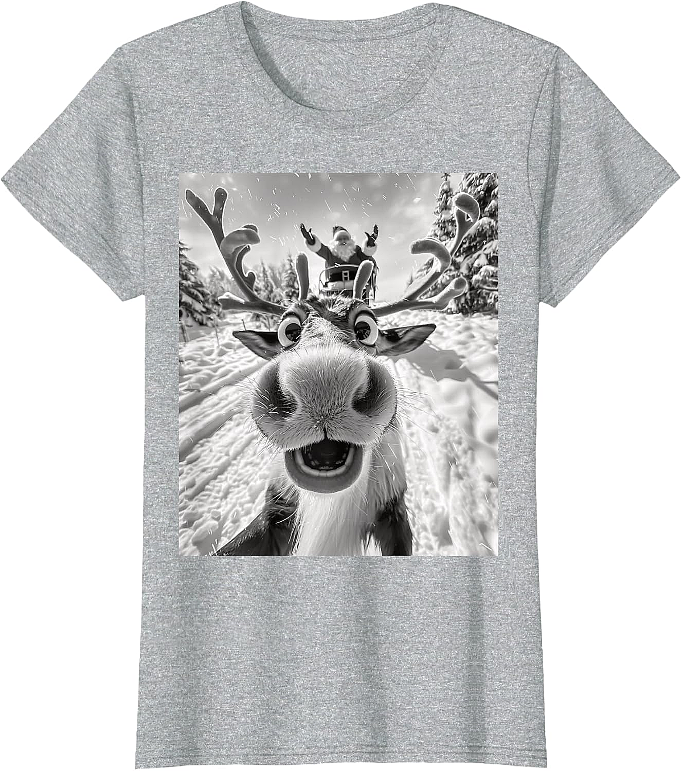 Funny Reindeer Selfie Christmas T-Shirt Holiday Tee