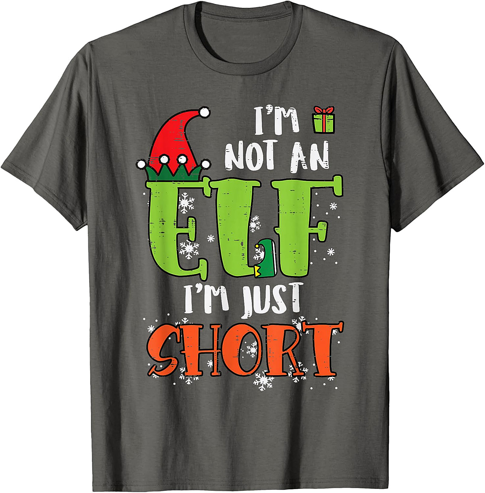 Funny "Not an Elf, Just Short" Christmas T-Shirt