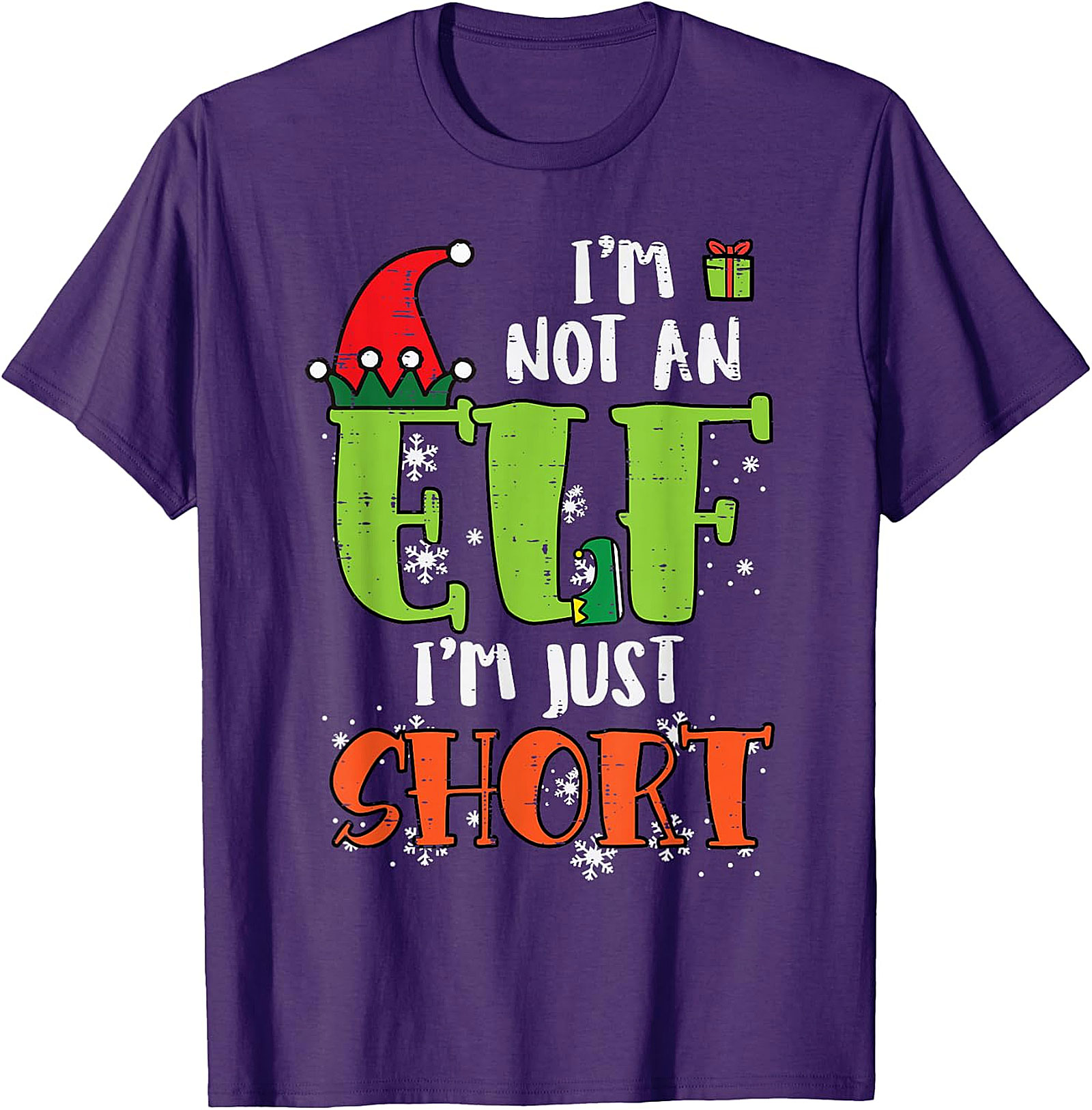 Funny "Not an Elf, Just Short" Christmas T-Shirt