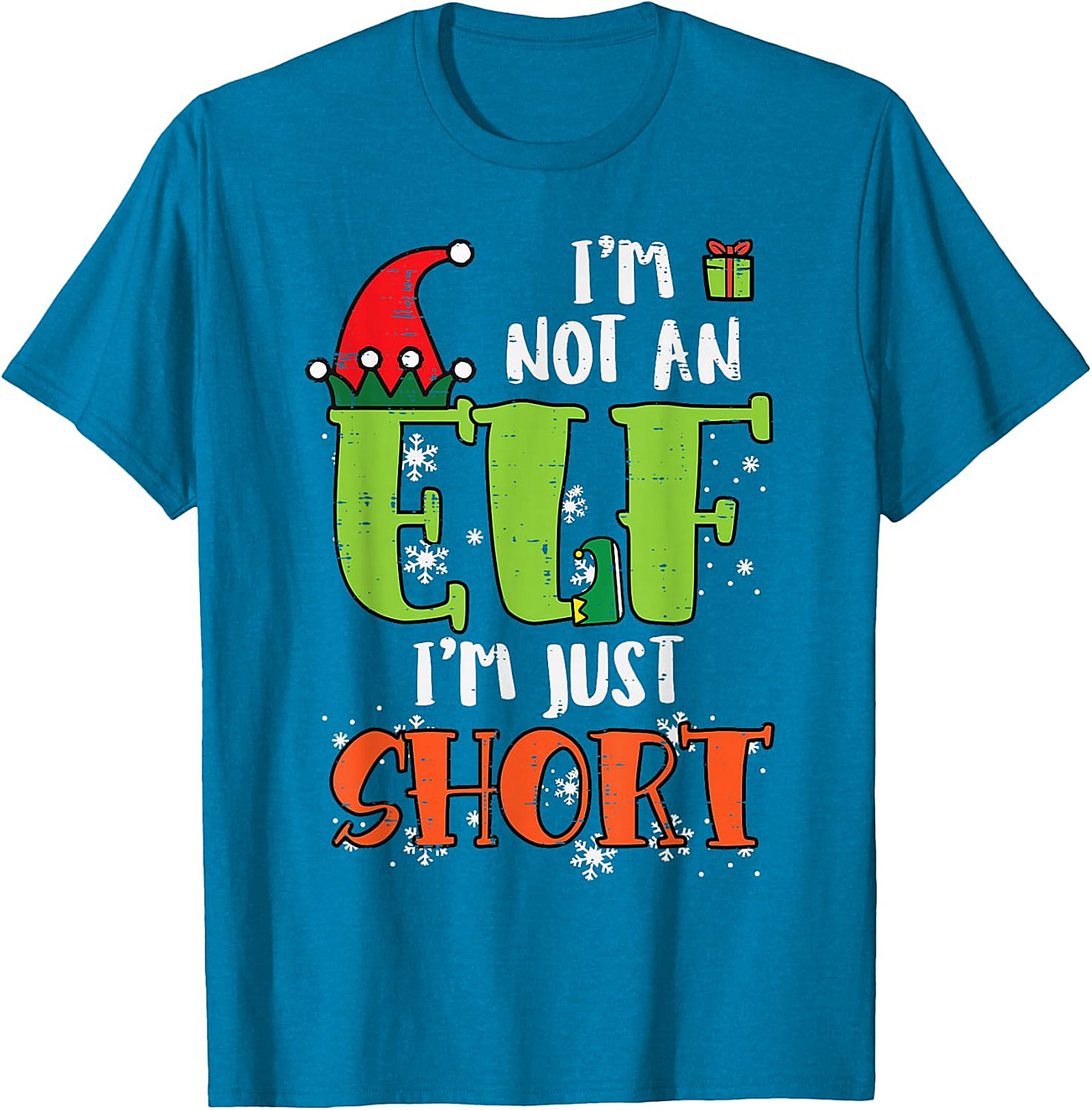 Funny "Not an Elf, Just Short" Christmas T-Shirt